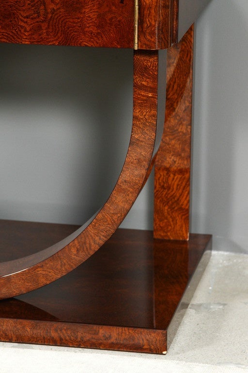 Art Deco Style Console or Sideboard in Burl Walnut and Shagreen In Good Condition For Sale In West Hollywood, CA