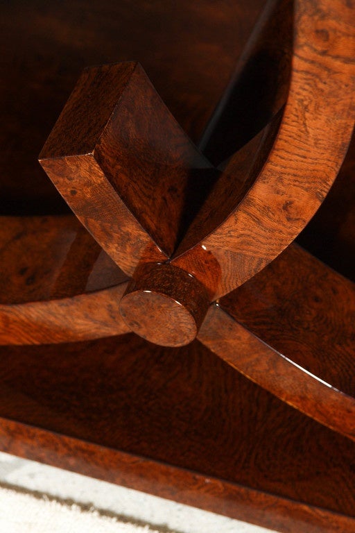 Art Deco Style Console or Sideboard in Burl Walnut and Shagreen For Sale 2