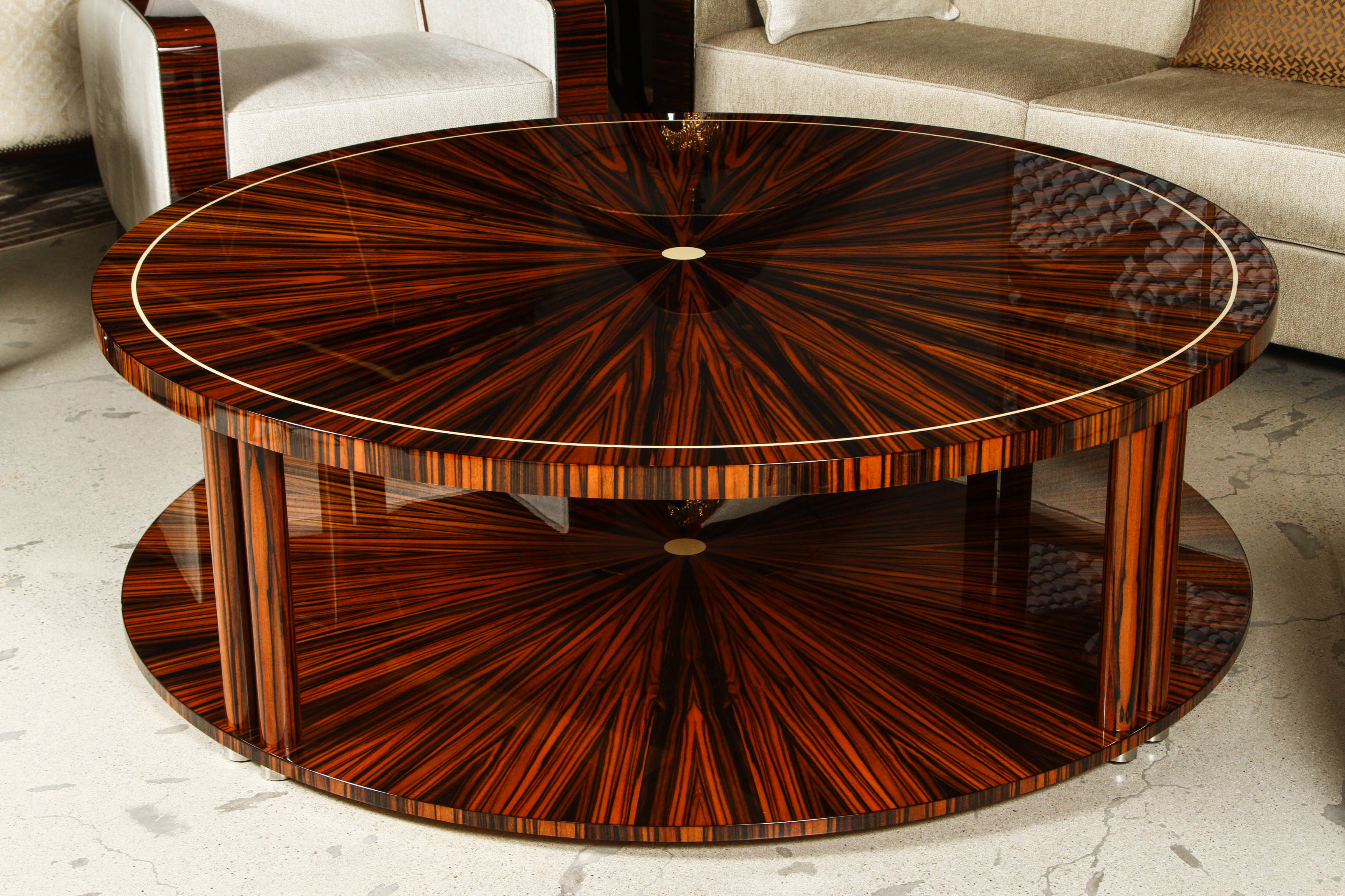 Art Deco Style Coffee Table in Macassar For Sale