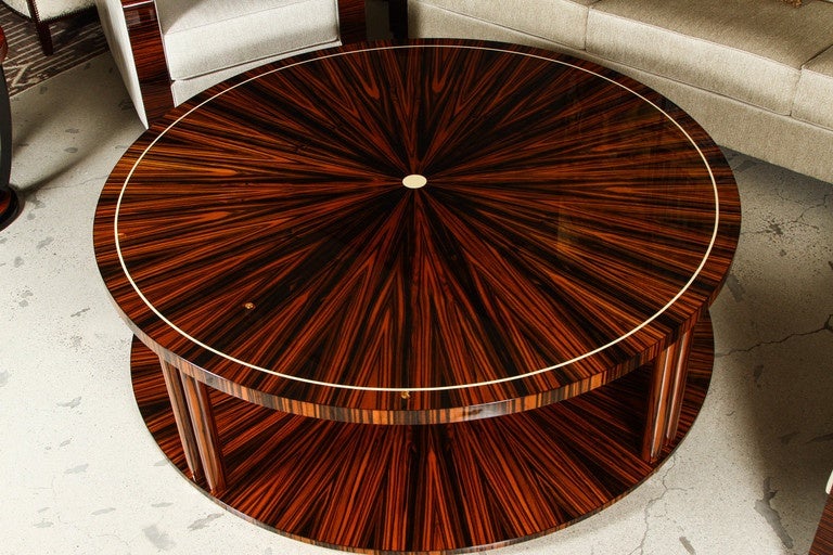 Art Deco Style Coffee Table in Macassar For Sale 3
