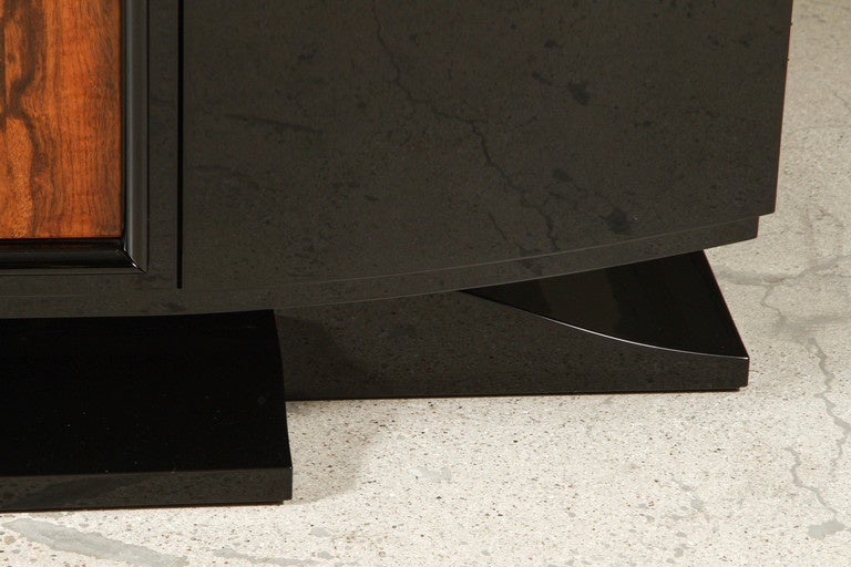 Art Deco Style Sideboard in Black High Gloss and Laurel