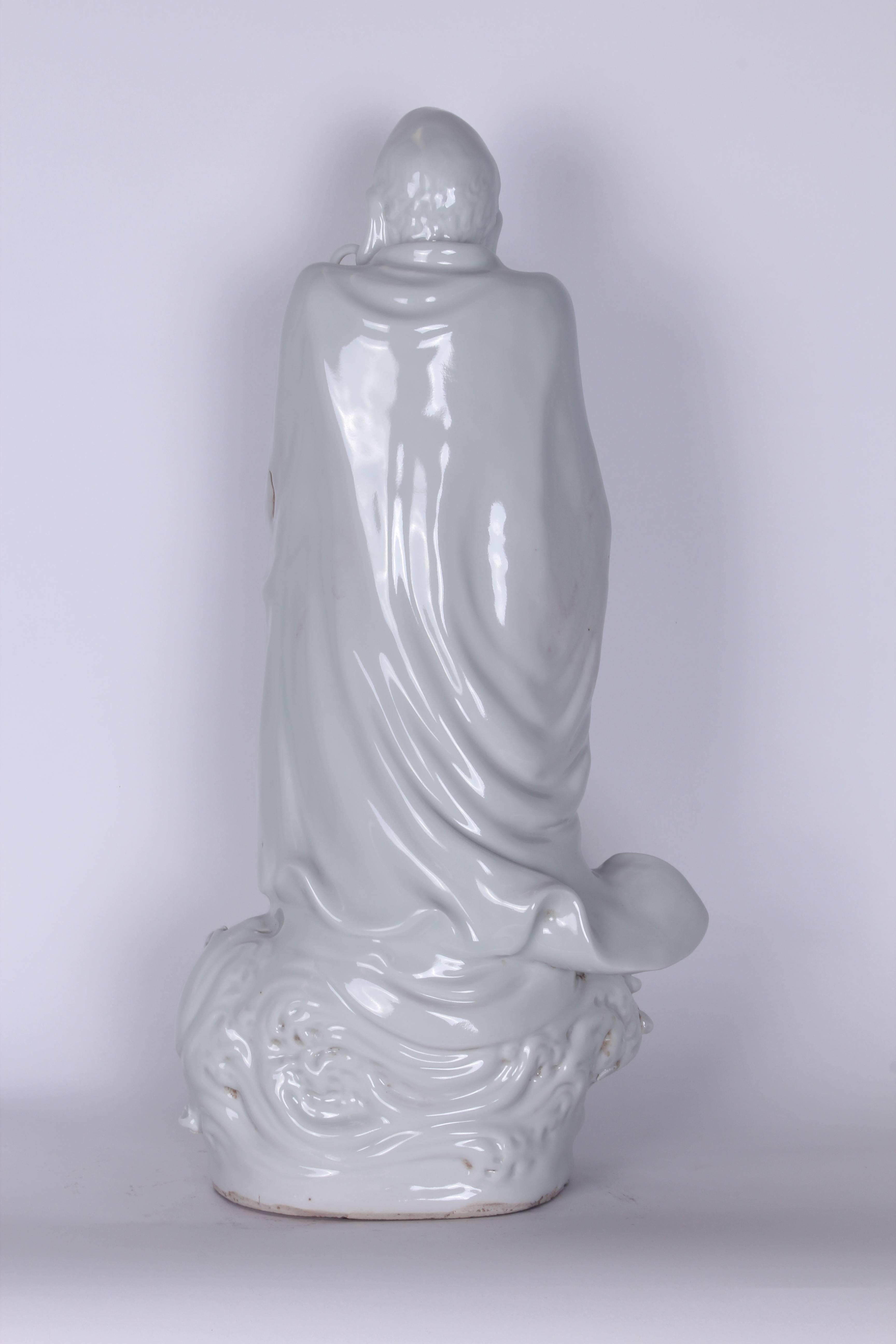 Chinese Export Vintage Blanc de Chine Chinese Deity For Sale
