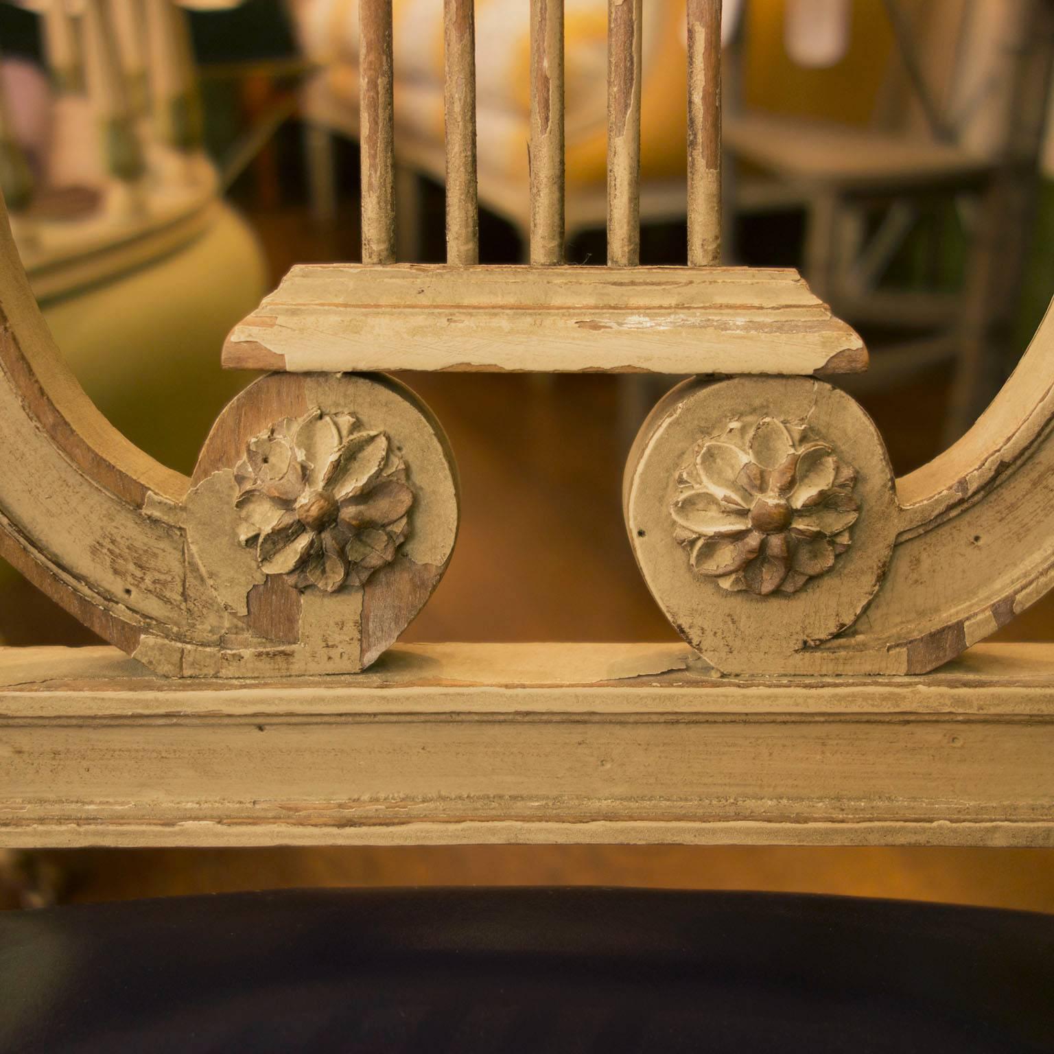 18th Century and Earlier Set of Six Louis XVI Lyre Back Chairs For Sale