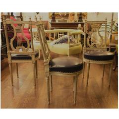 Set of Six Louis XVI Lyre Back Chairs