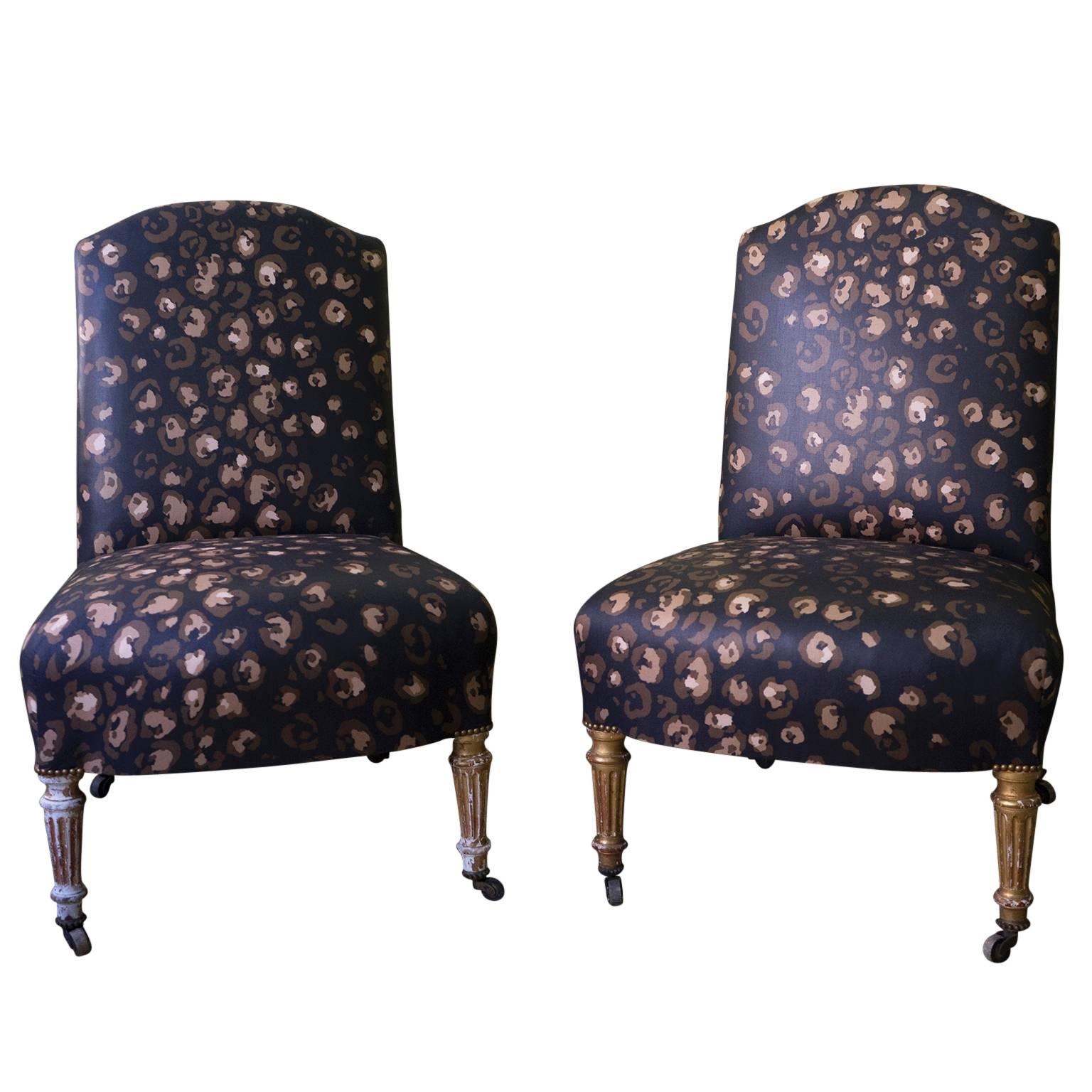 Pair of Late 19th Century French Slipper Chairs For Sale