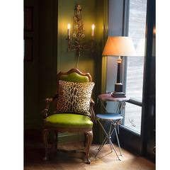 1940s French Tole Sconce with Crystal Flowers