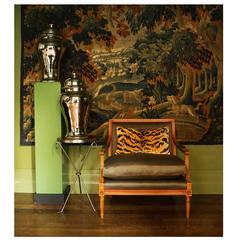 Pair of Large Vintage Silver Luster Ginger Jars