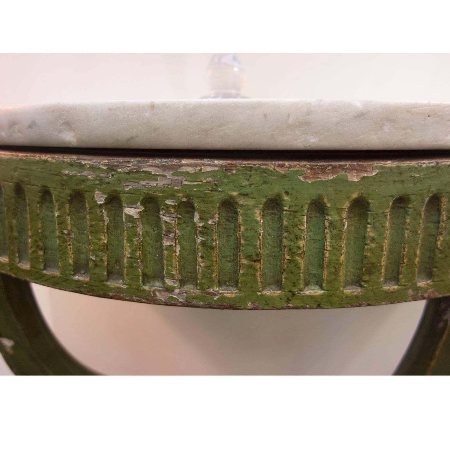 18th Century and Earlier 18th Century Italian Green Painted Console For Sale