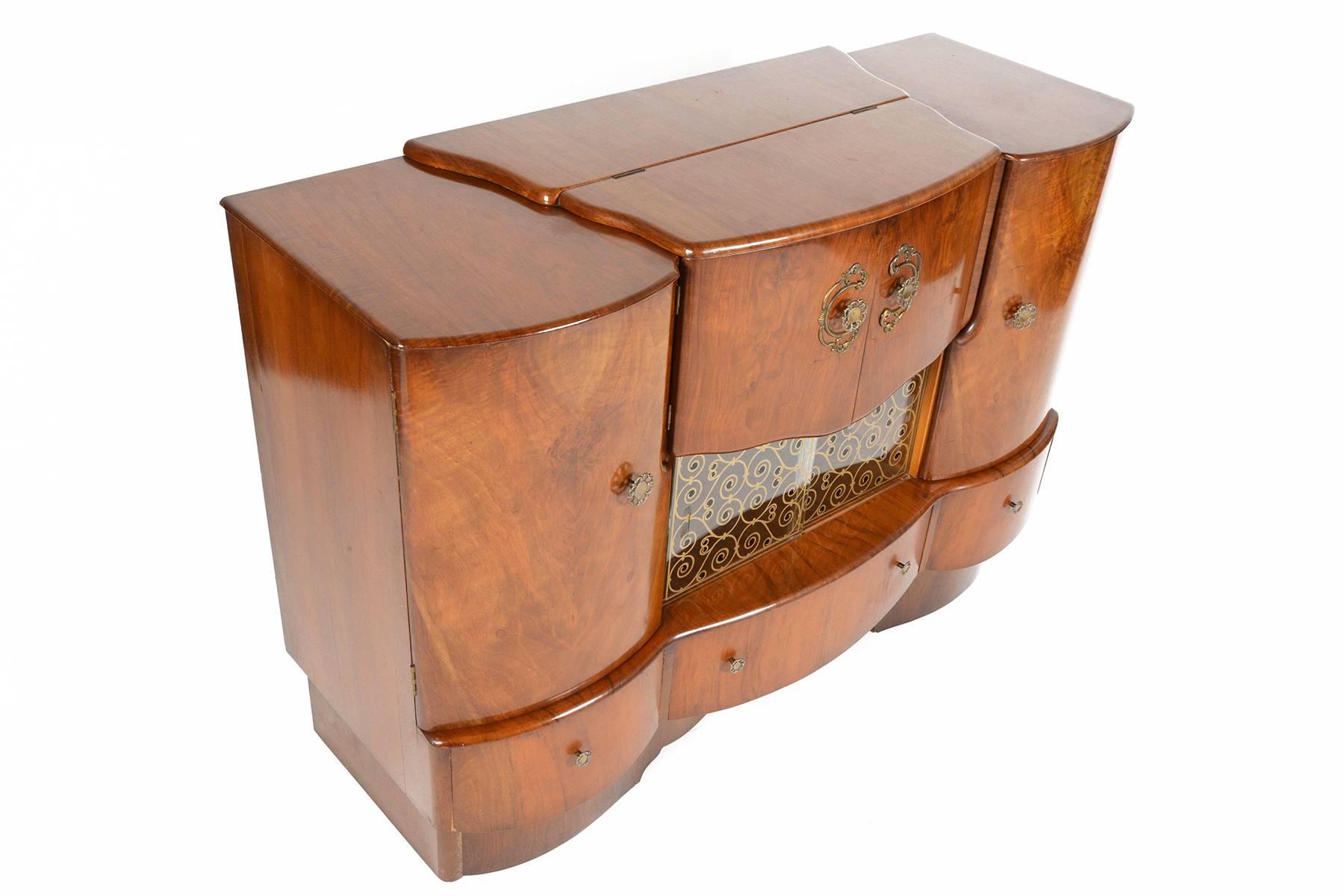 English Beautility Art Deco Bar in Elm