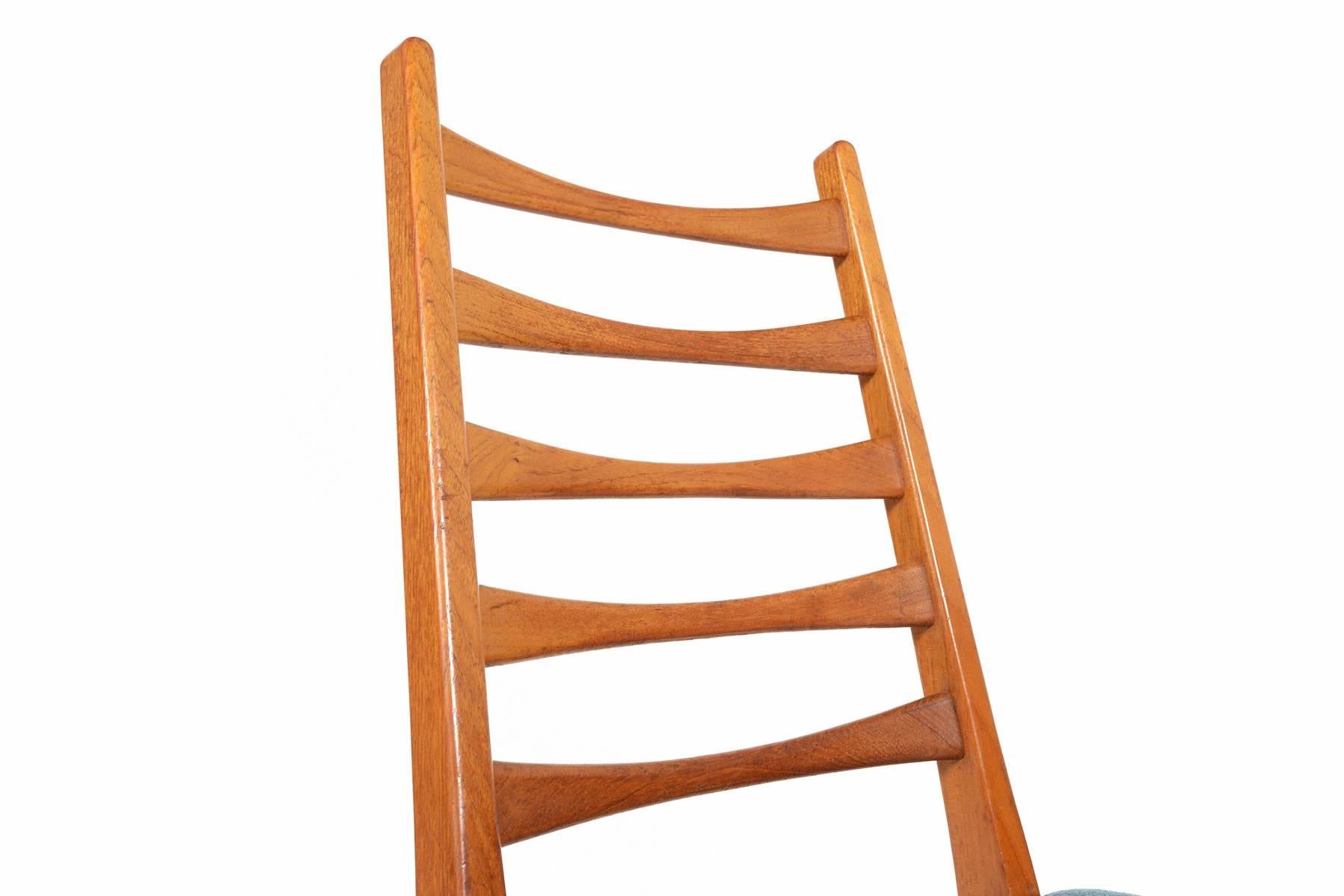 Set of Six Teak Kofoed Style Ladder Back Dining Chairs 2