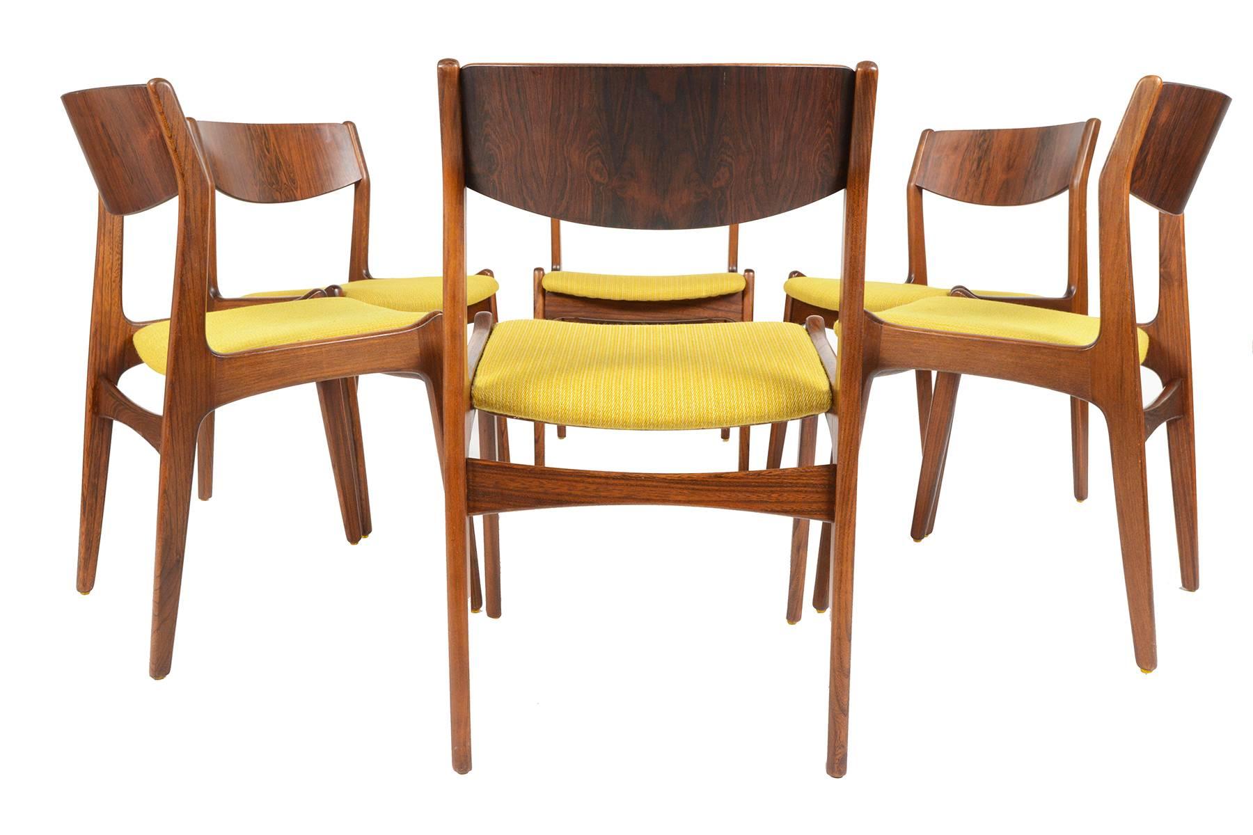 Danish Set of Six Søro Stolefabrik Rosewood Dining Chairs