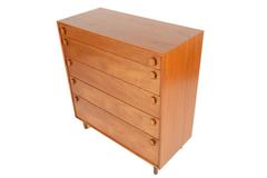 Wide Teak Highboy Dresser by Meredew