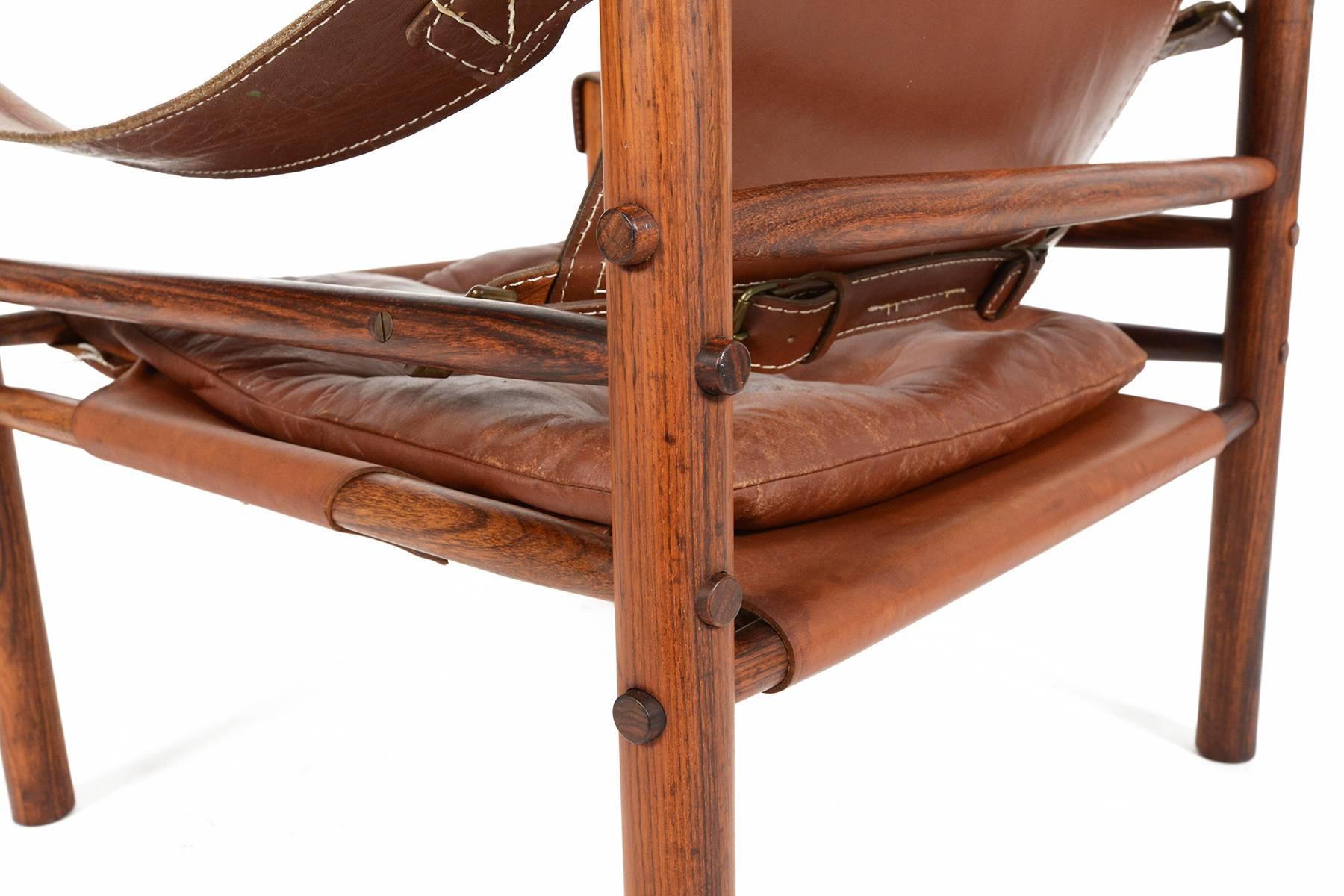 Arne Norell Safari Chair in Rosewood and Leather 2