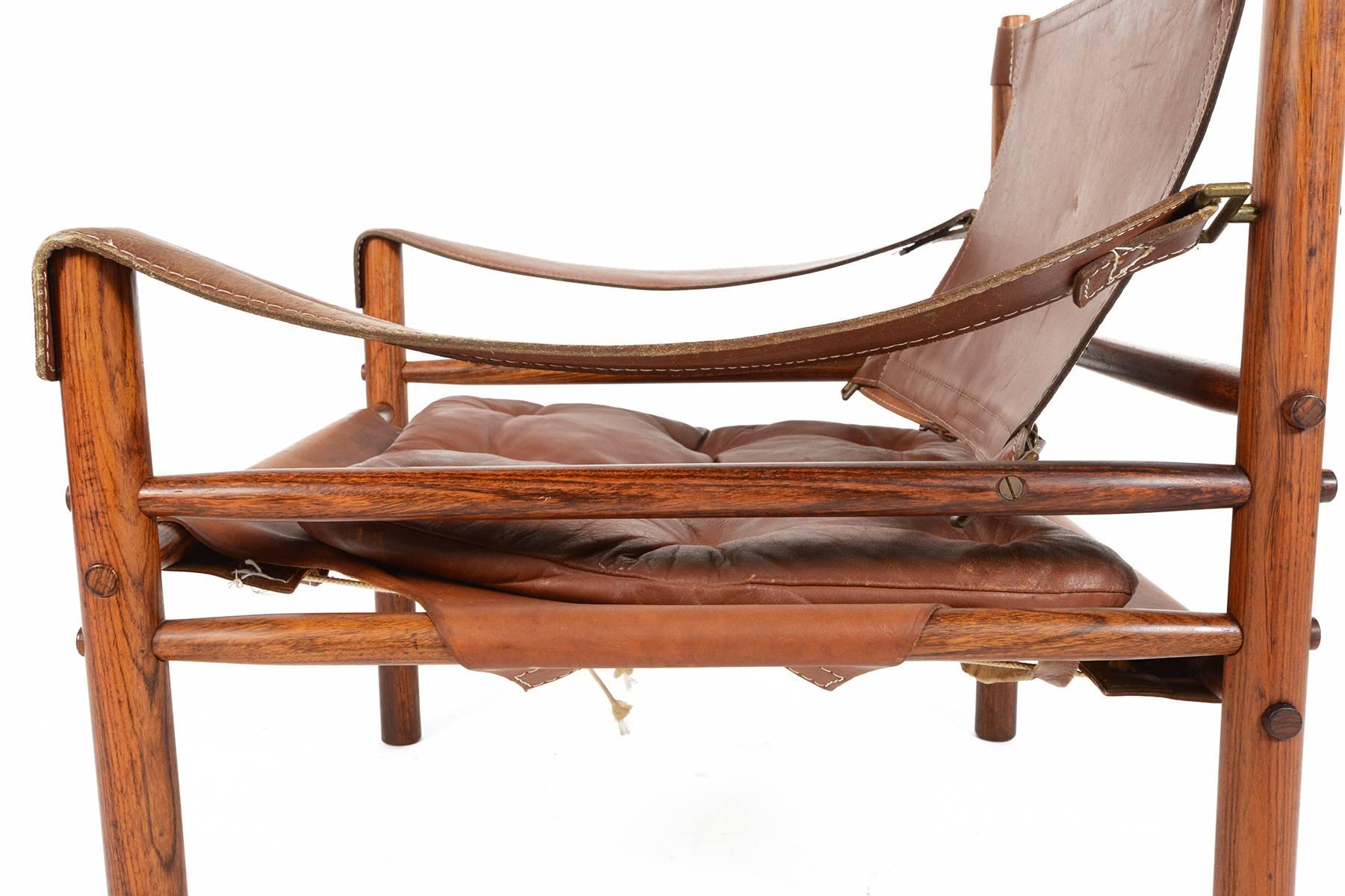 Arne Norell Safari Chair in Rosewood and Leather 4
