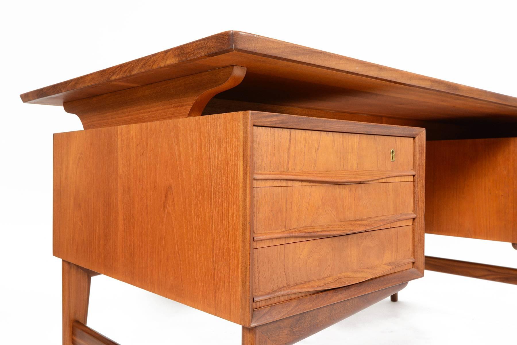 Teak Danish Modern Svend Madsen Style Executive Desk