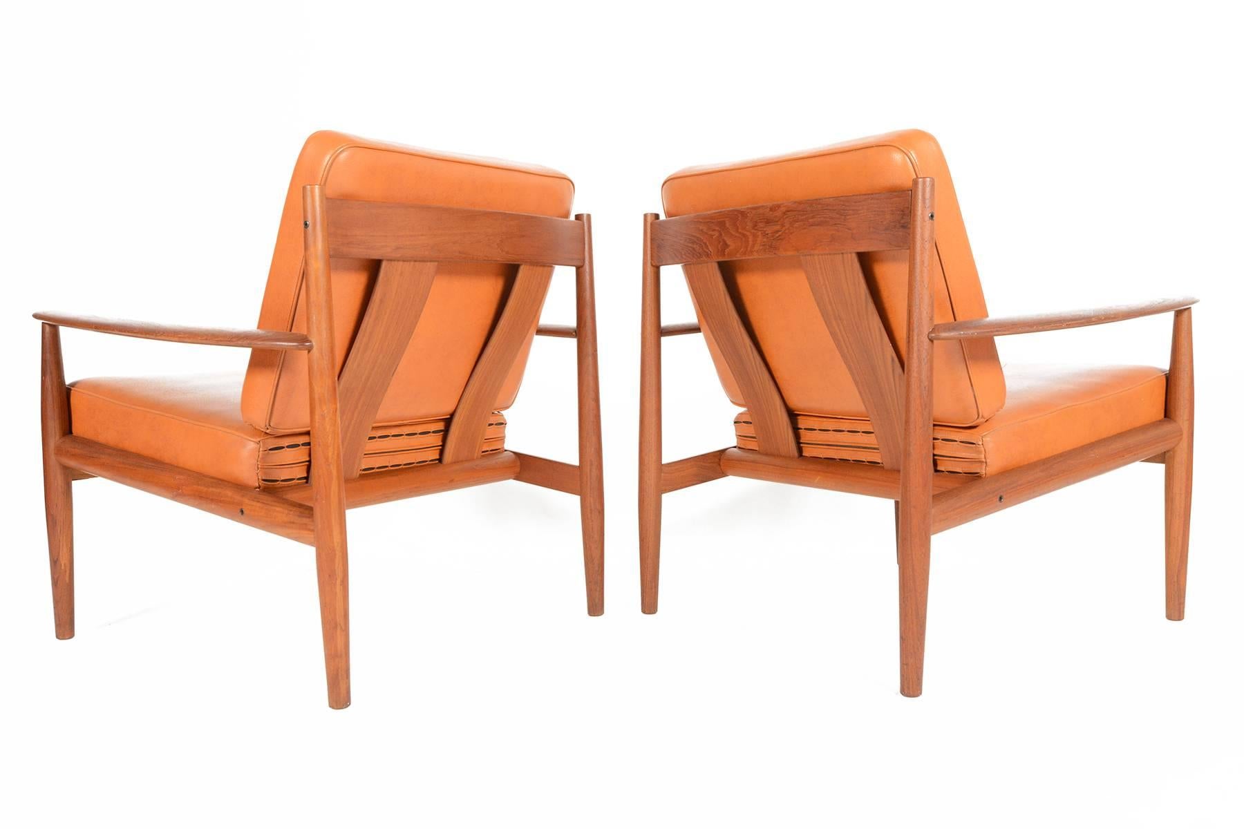 Danish Pair of Grete Jalk Lounge Chairs in Teak