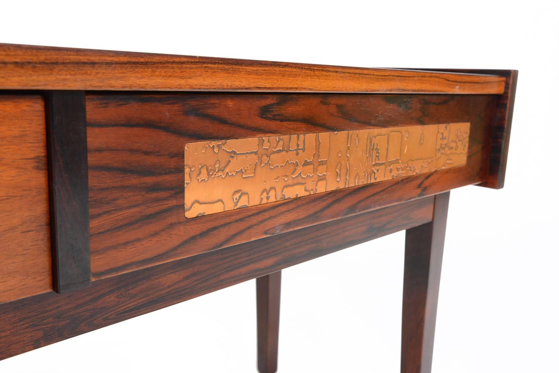 Danish Modern Rosewood and Copper Mid-Century Entry Chest 4