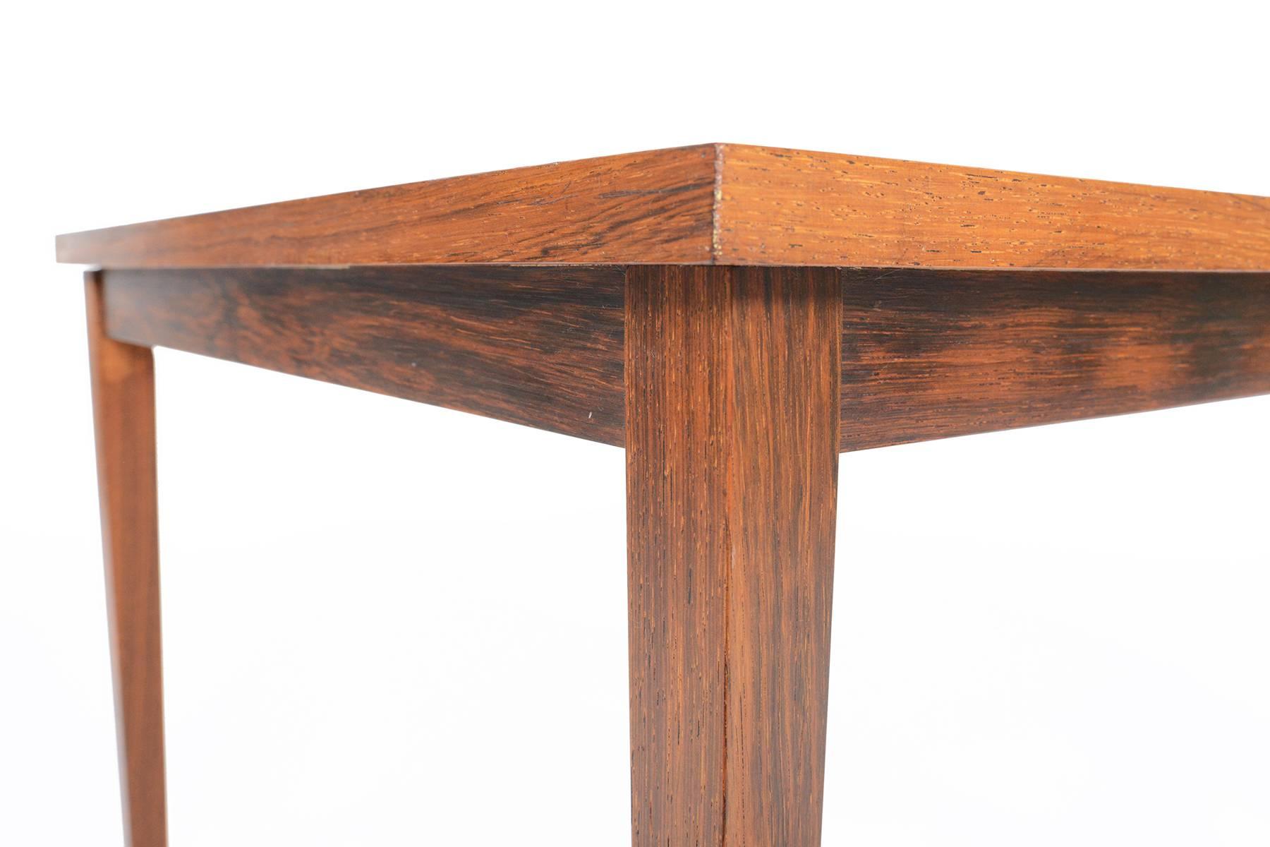 Mid-20th Century Danish Modern Slatted Square Rosewood Coffee Table
