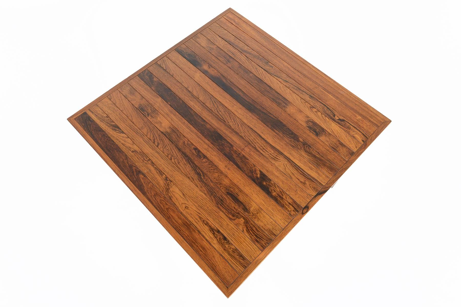 Danish Modern Slatted Square Rosewood Coffee Table 2