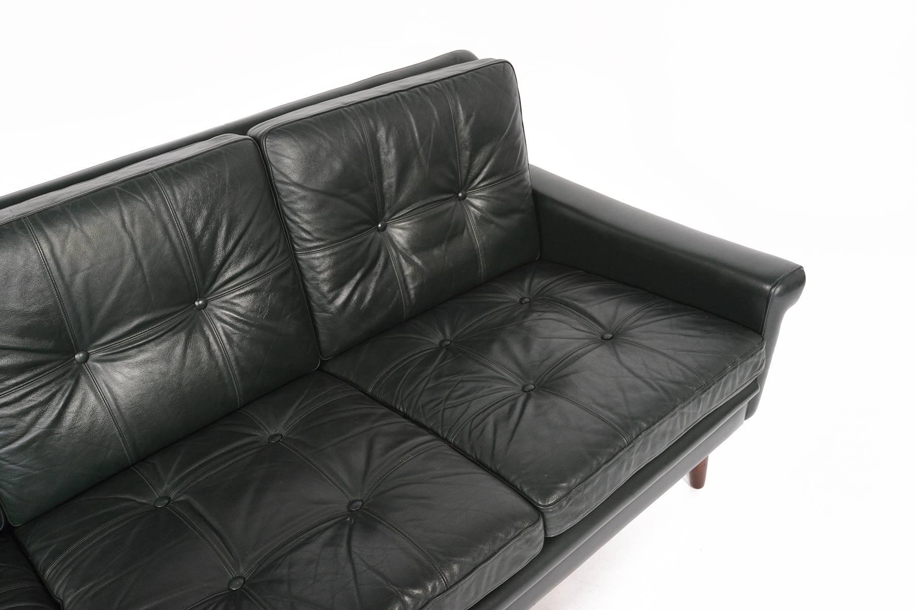 Svend Skipper Dark Green Leather Sofa 3