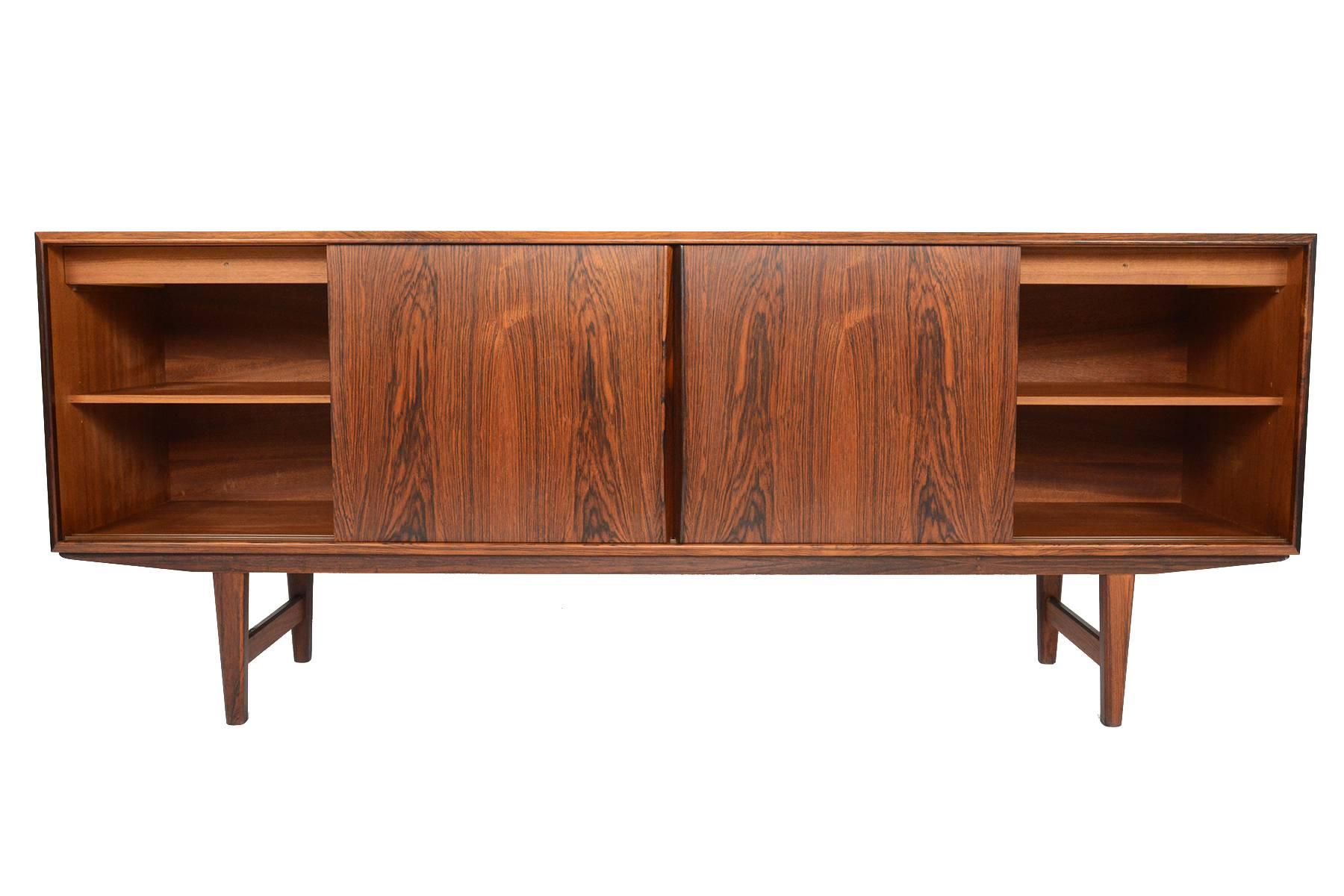 Scandinavian Modern E.W. Bach Rosewood Sliding Door Credenza