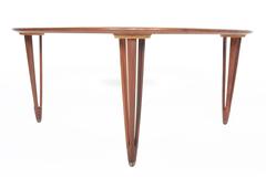 Danish Modern Biomorphic Triangular Coffee Table in Teak