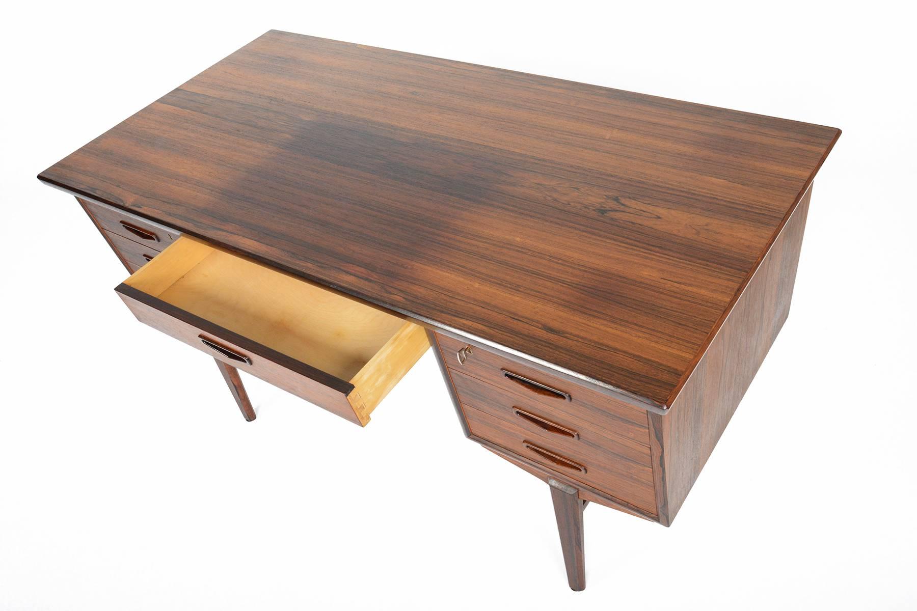Danish Modern Rosewood Desk with Bar 1