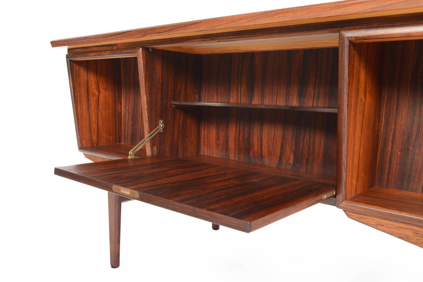 Danish Modern Rosewood Desk with Bar 2