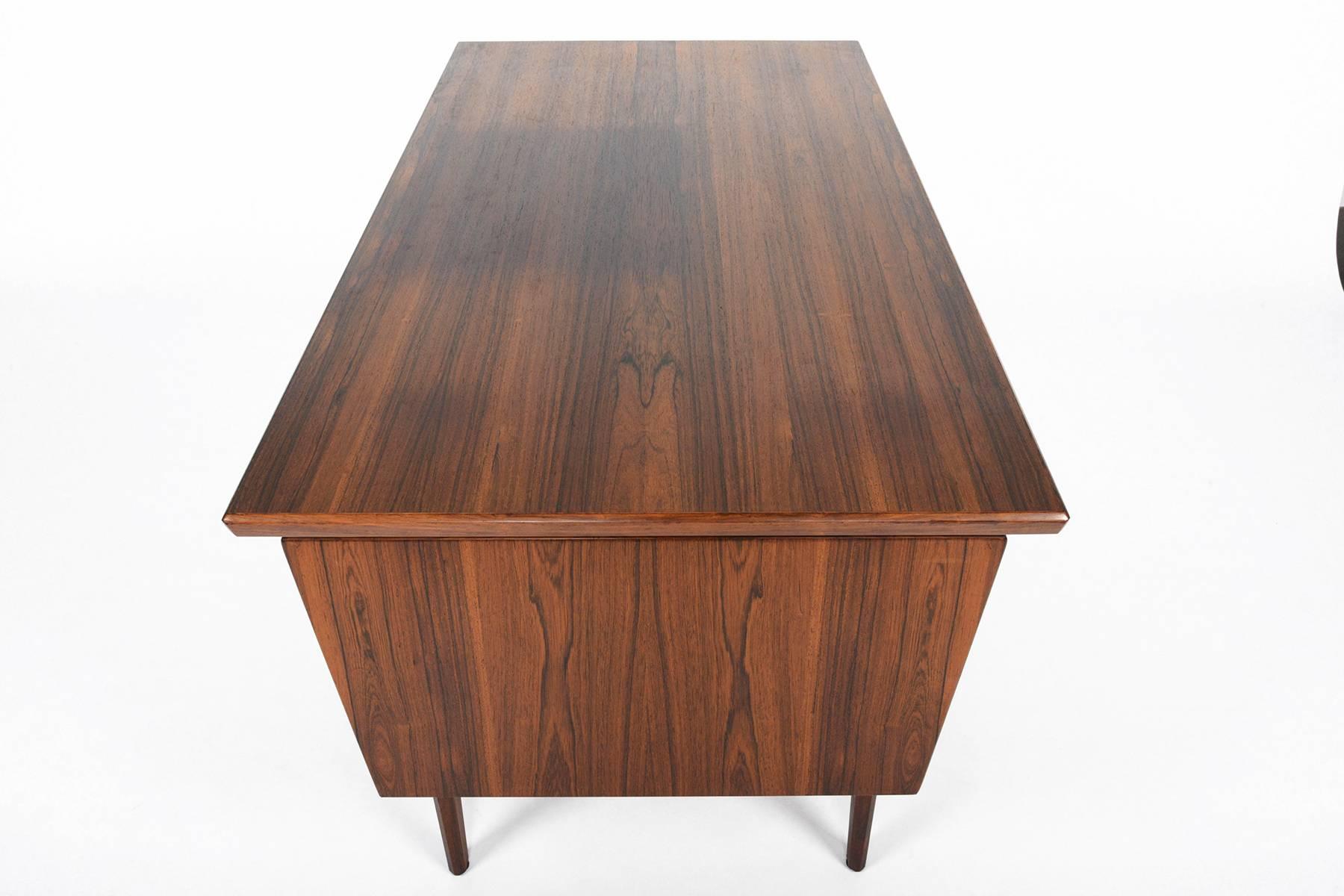 Danish Modern Rosewood Desk with Bar 4