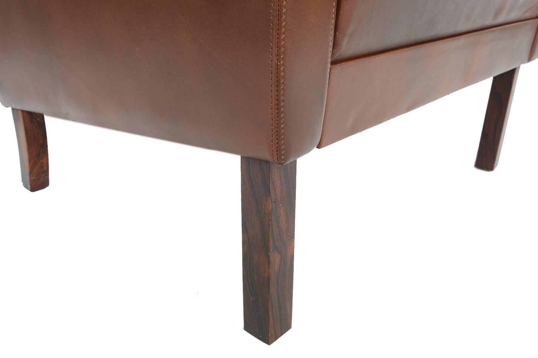 Møgensen Style High Back Leather Lounge Chair 2