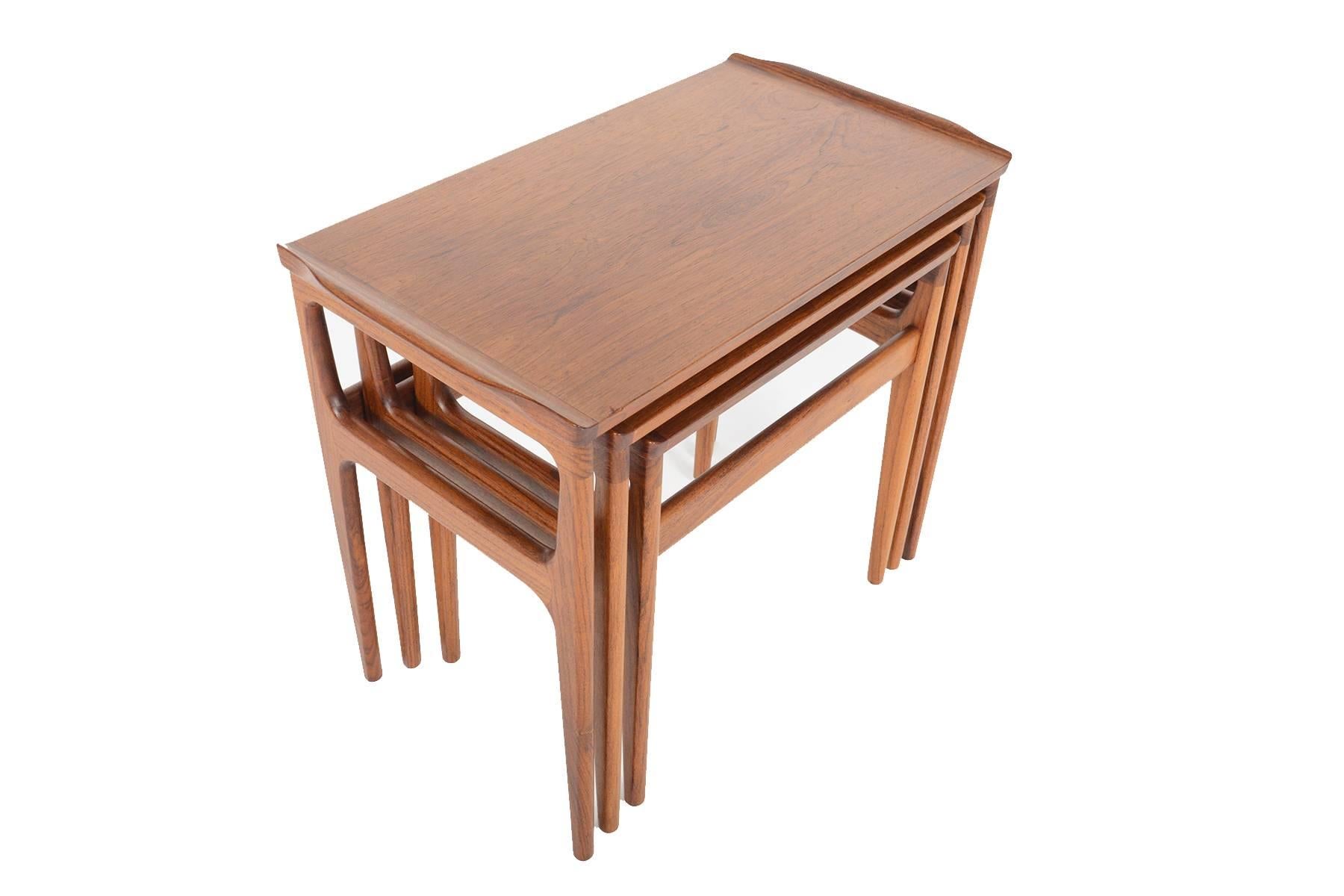 Danish Modern Rosewood Nesting Tables by Heltborg In Excellent Condition In Berkeley, CA