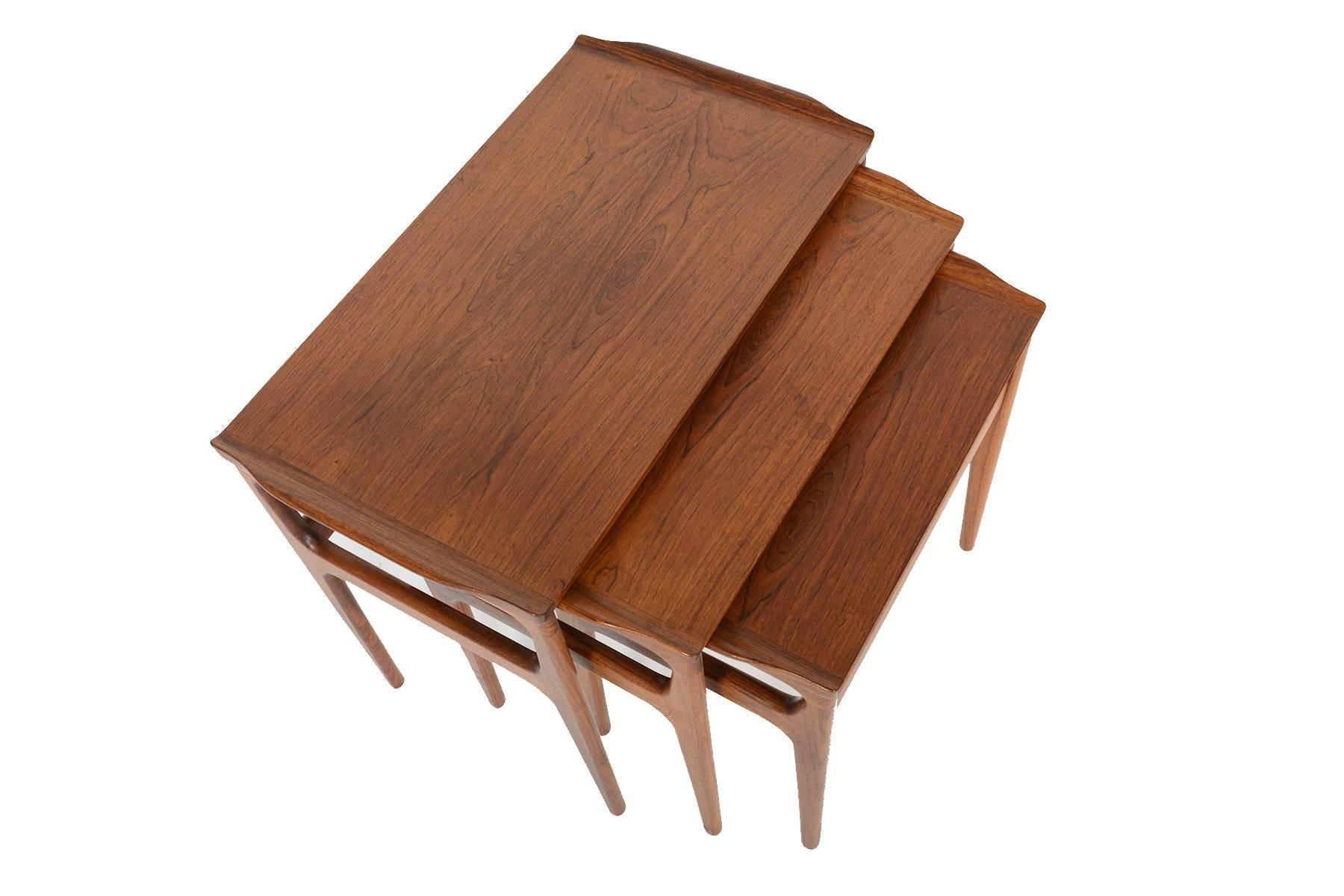 Danish Modern Rosewood Nesting Tables by Heltborg 1