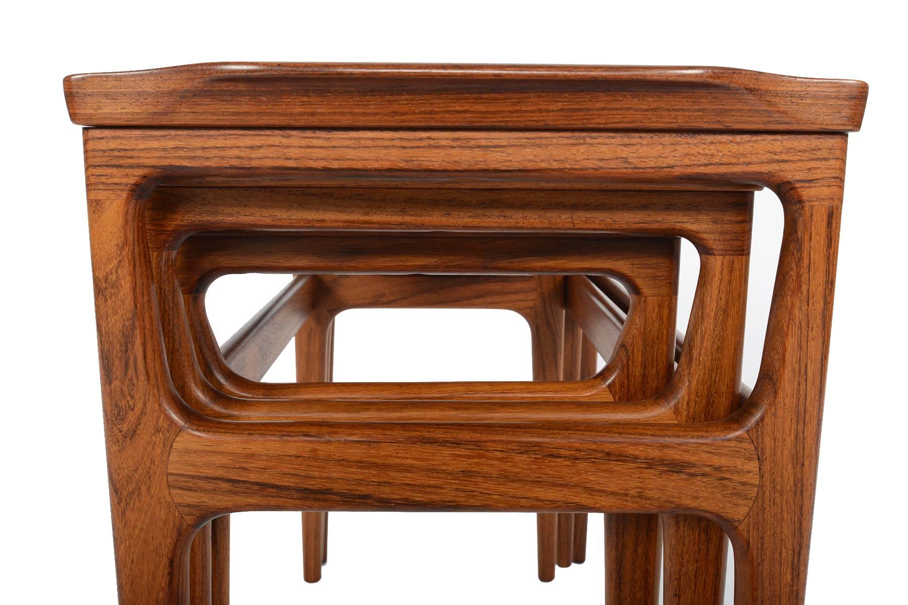 Danish Modern Rosewood Nesting Tables by Heltborg 5
