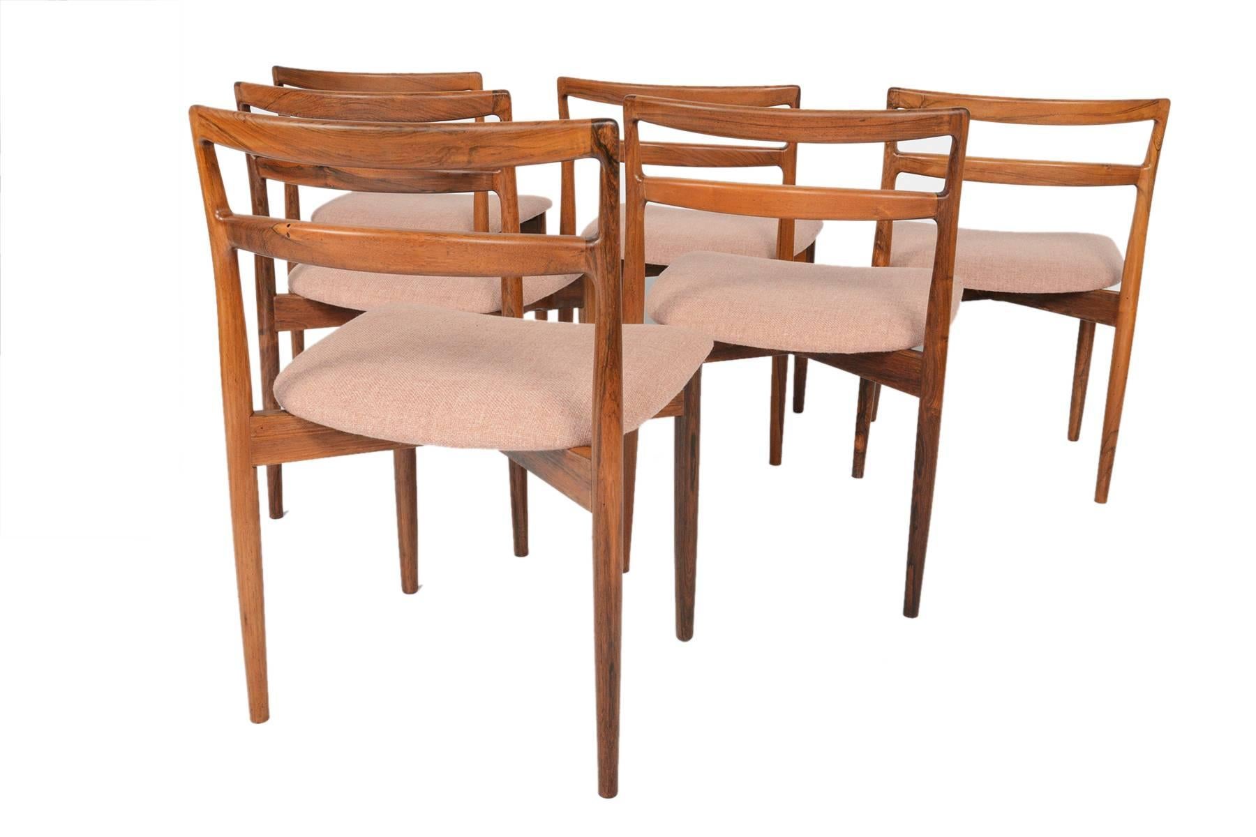 Set of Six H.W. Klein for Bramin Rosewood Dining Chairs In Excellent Condition In Berkeley, CA