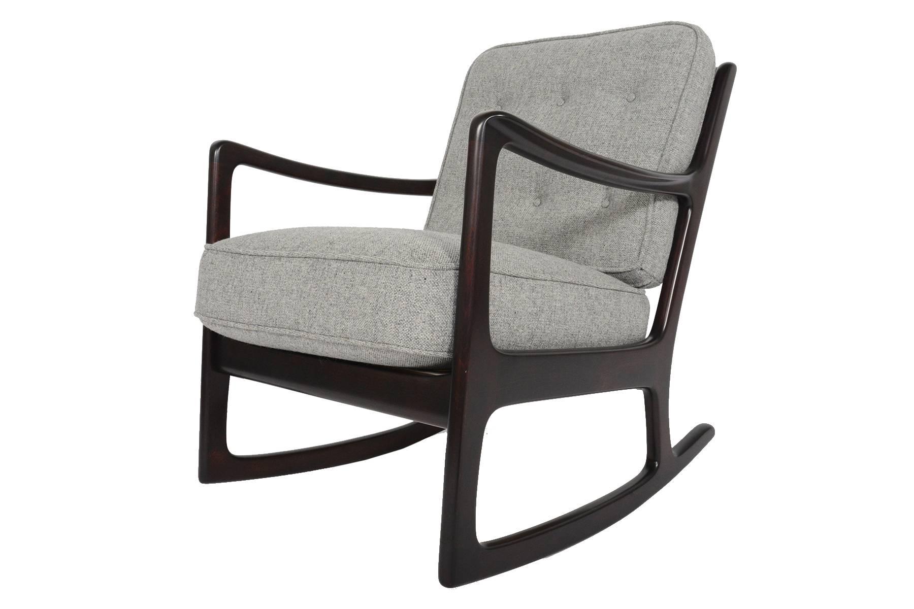 Scandinavian Modern Ole Wanscher for France, Daverkosen Rocking Chair