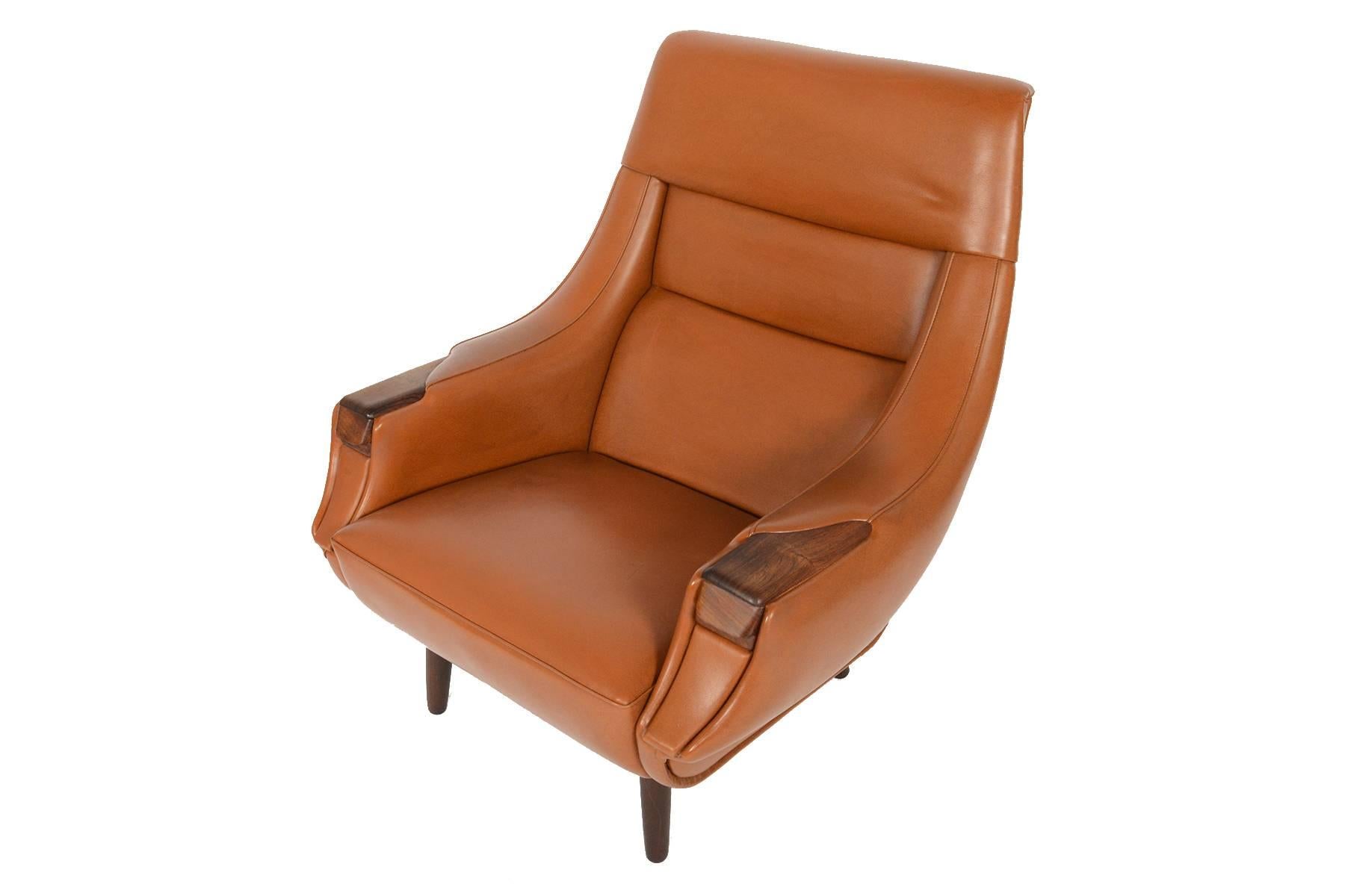 Mid-20th Century H.W. Klein for Bramin Rosewood Pawed Lounge Chair