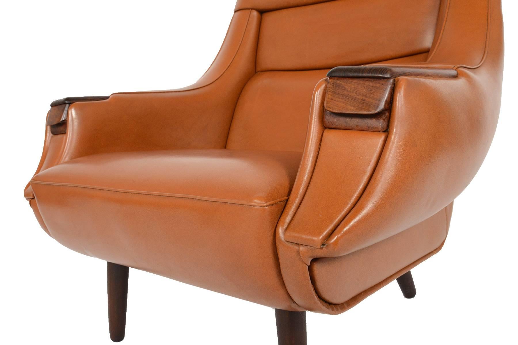 H.W. Klein for Bramin Rosewood Pawed Lounge Chair 2