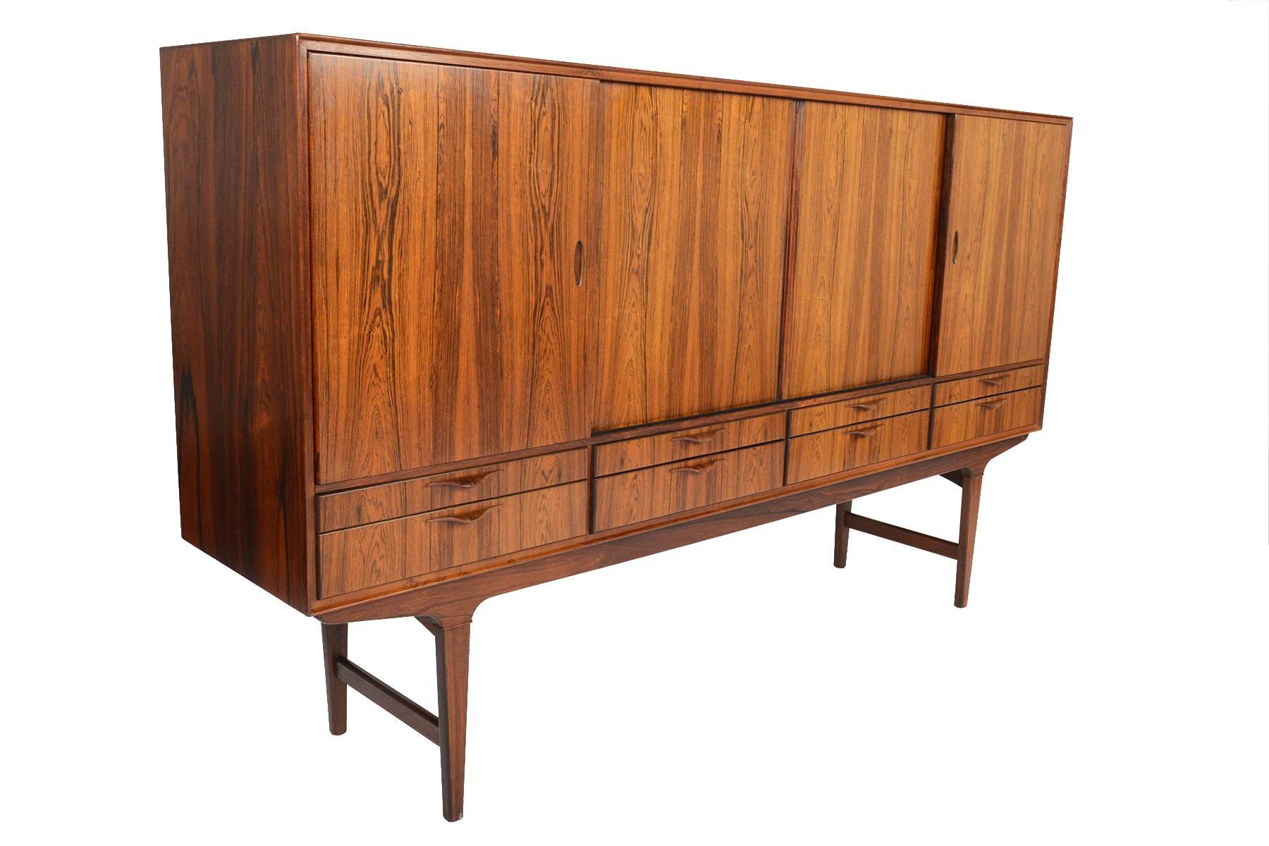 Tall Brazilian Rosewood Credenza In Excellent Condition In Berkeley, CA