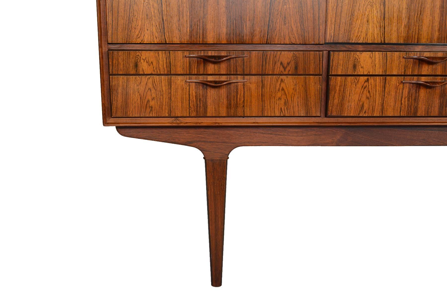 20th Century Tall Brazilian Rosewood Credenza