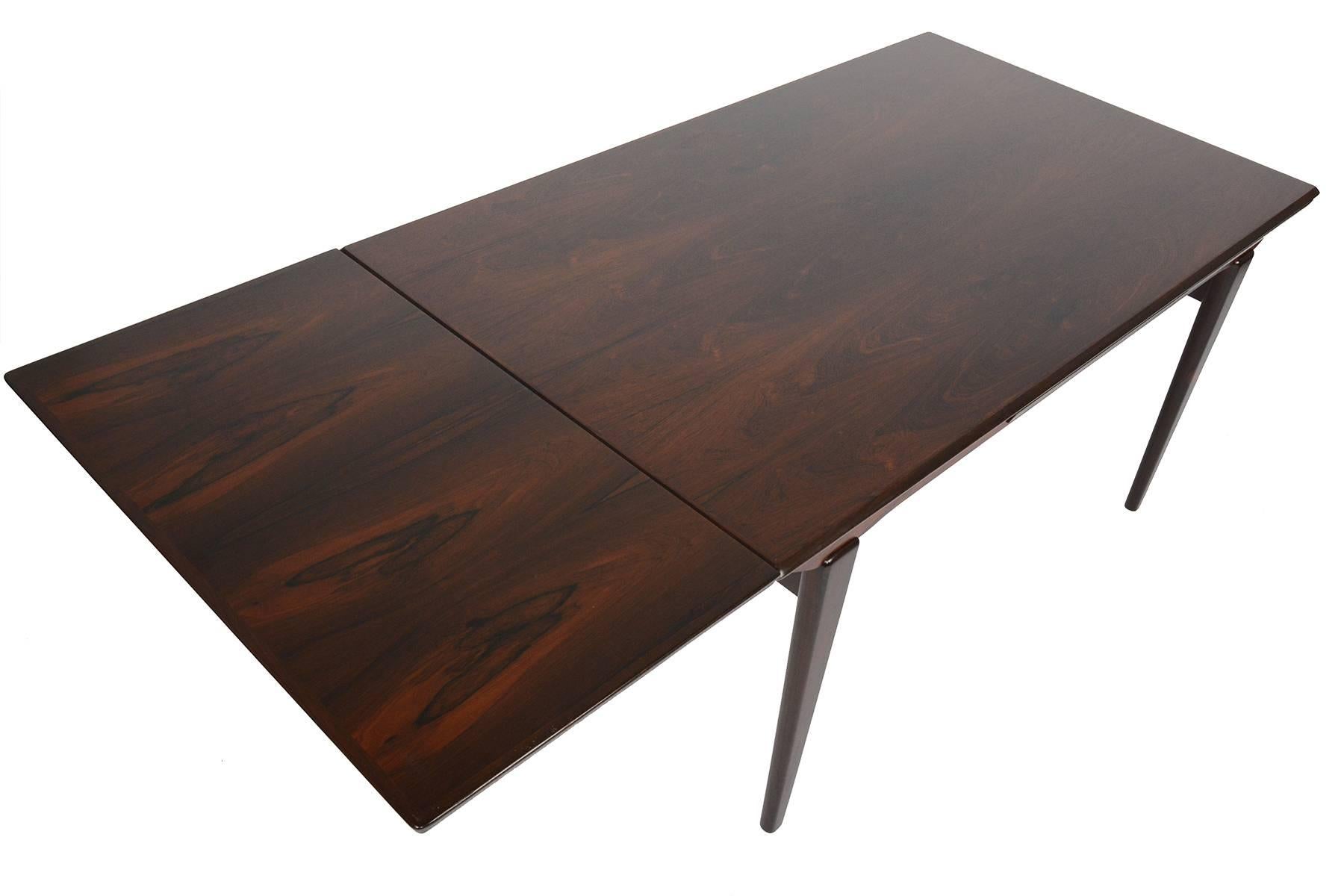 Brazilian Rosewood Draw-Leaf Dining Table In Excellent Condition In Berkeley, CA