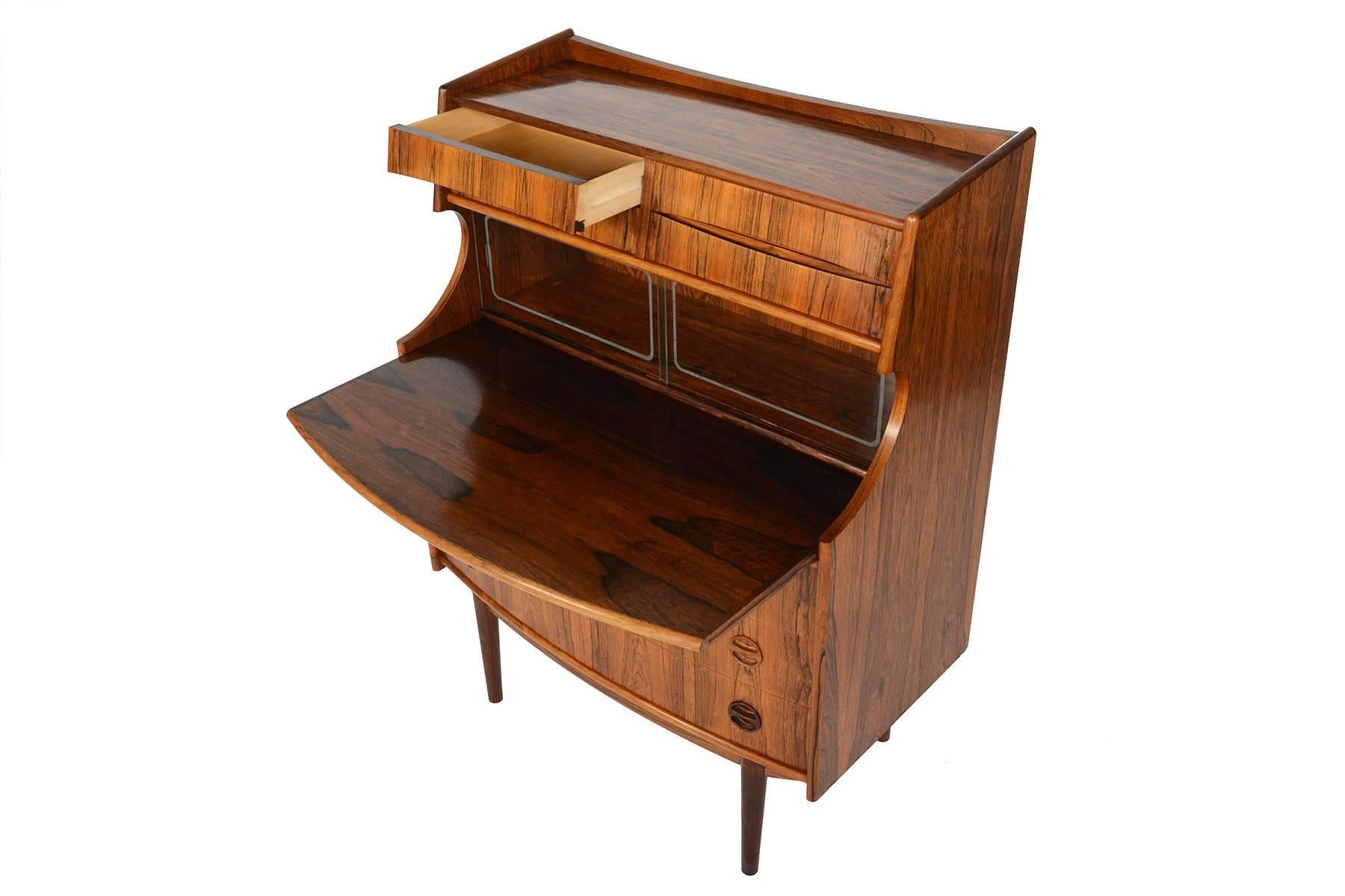 Scandinavian Modern Danish Modern Brazilian Rosewood Secretary Desk by Falsigs