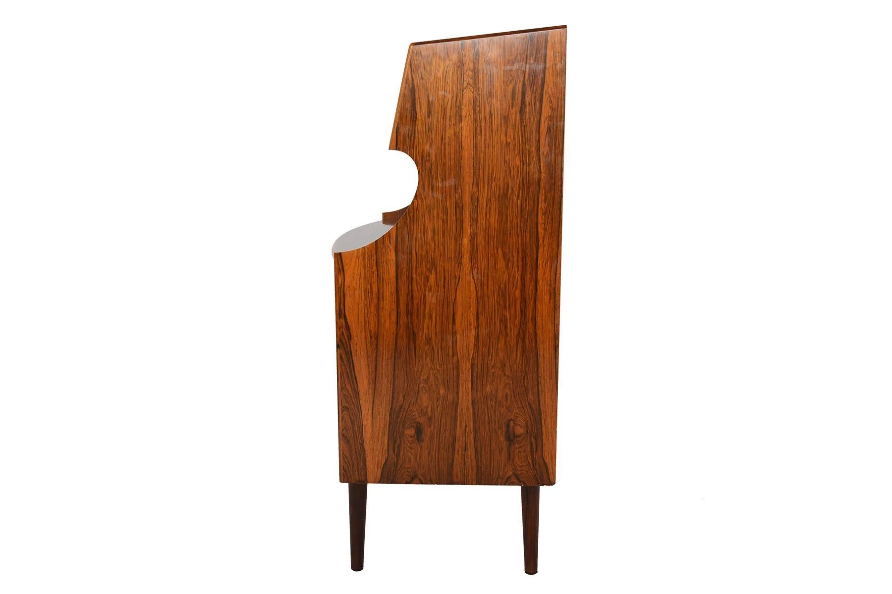 Danish Modern Brazilian Rosewood Secretary Desk by Falsigs In Excellent Condition In Berkeley, CA