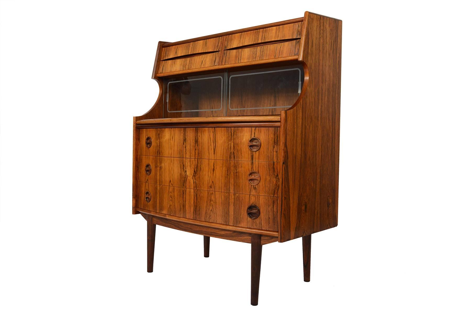 20th Century Danish Modern Brazilian Rosewood Secretary Desk by Falsigs