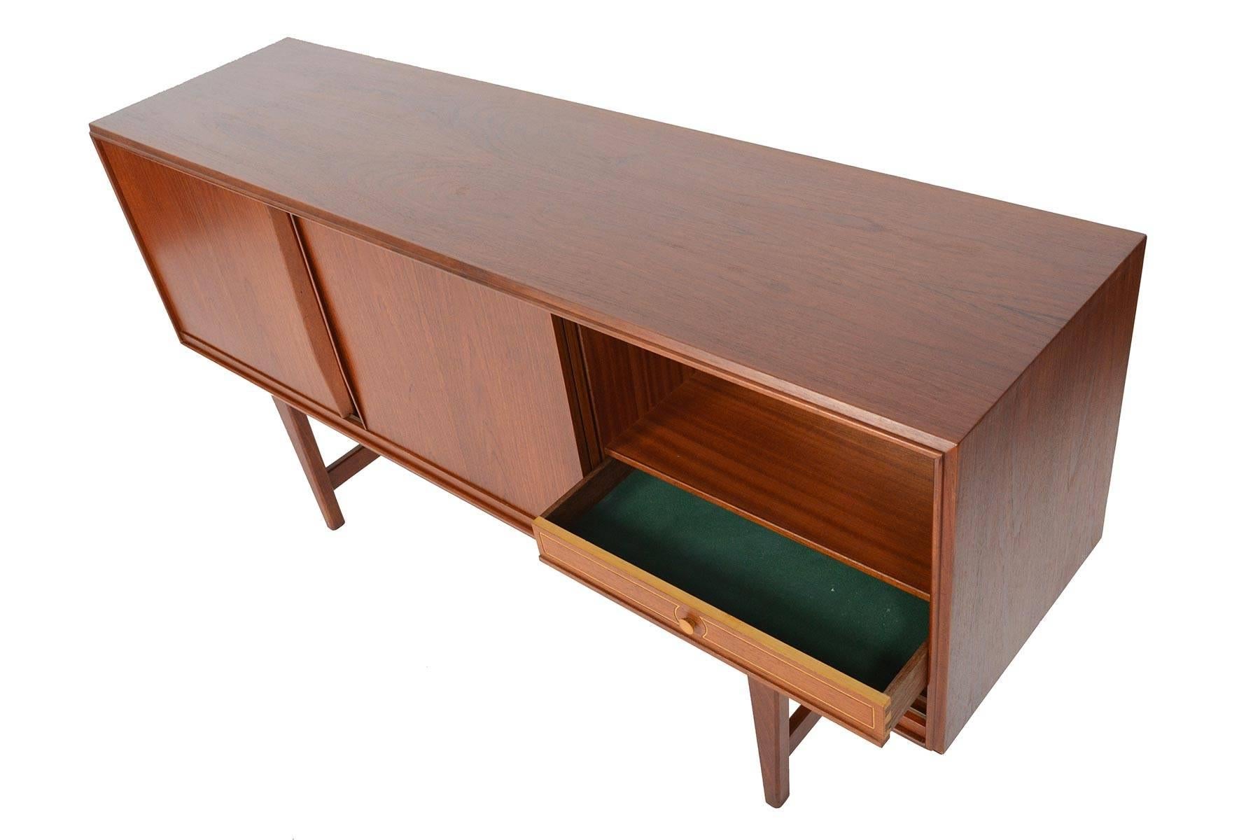 Mid-20th Century E.W. Bach Teak Sliding Door Credenza