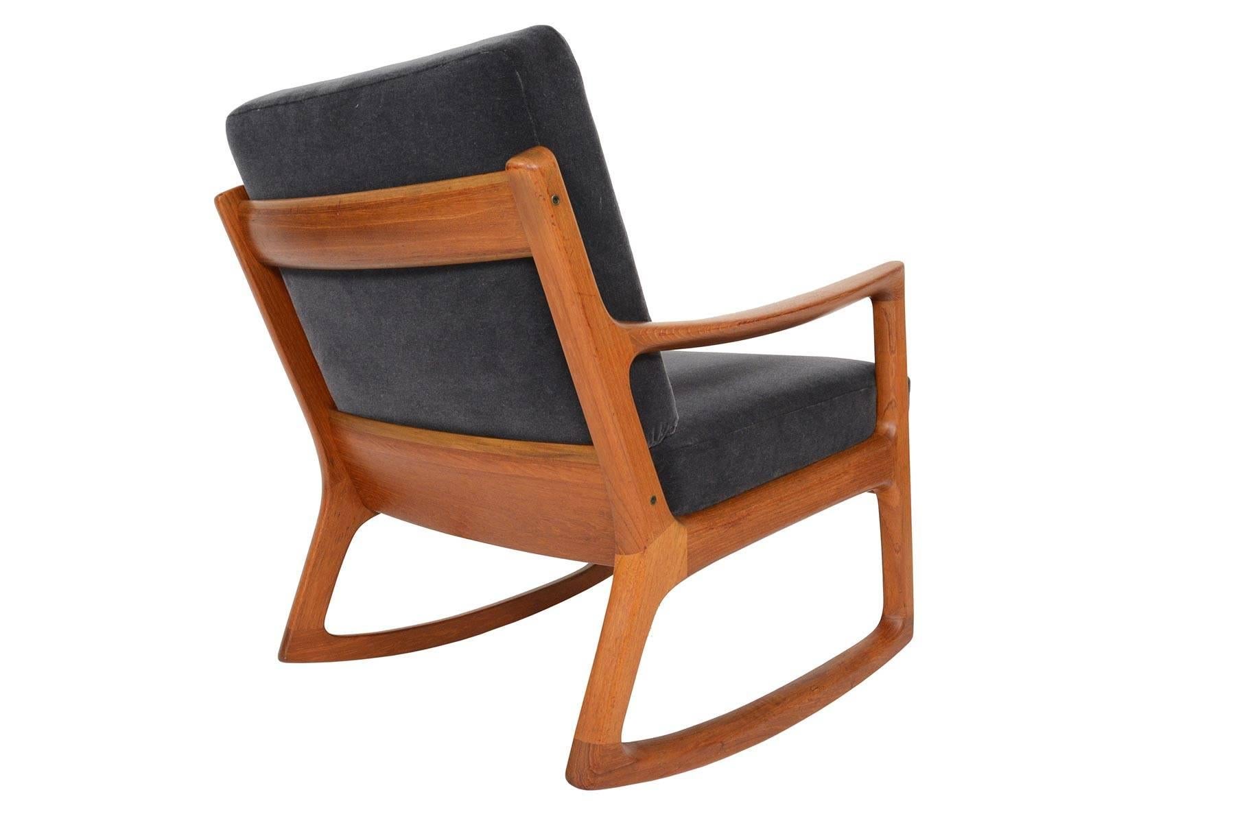 Danish Ole Wanscher Teak Senator Rocking Chair