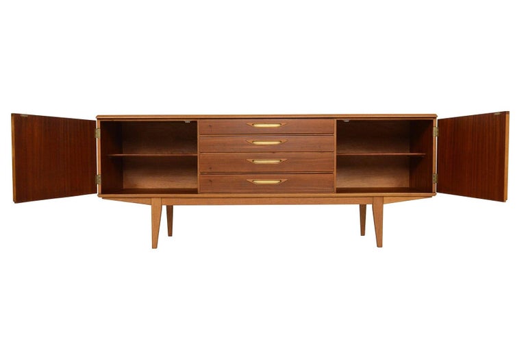 Low Walnut Credenza by Jentique For Sale at 1stDibs