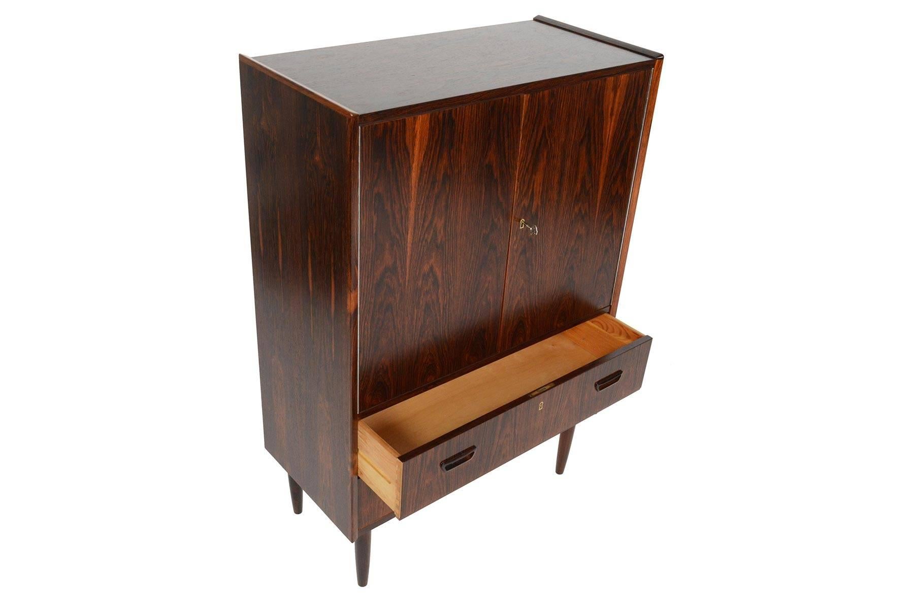 Danish Modern Brazilian Rosewood Bureau Dresser In Excellent Condition In Berkeley, CA