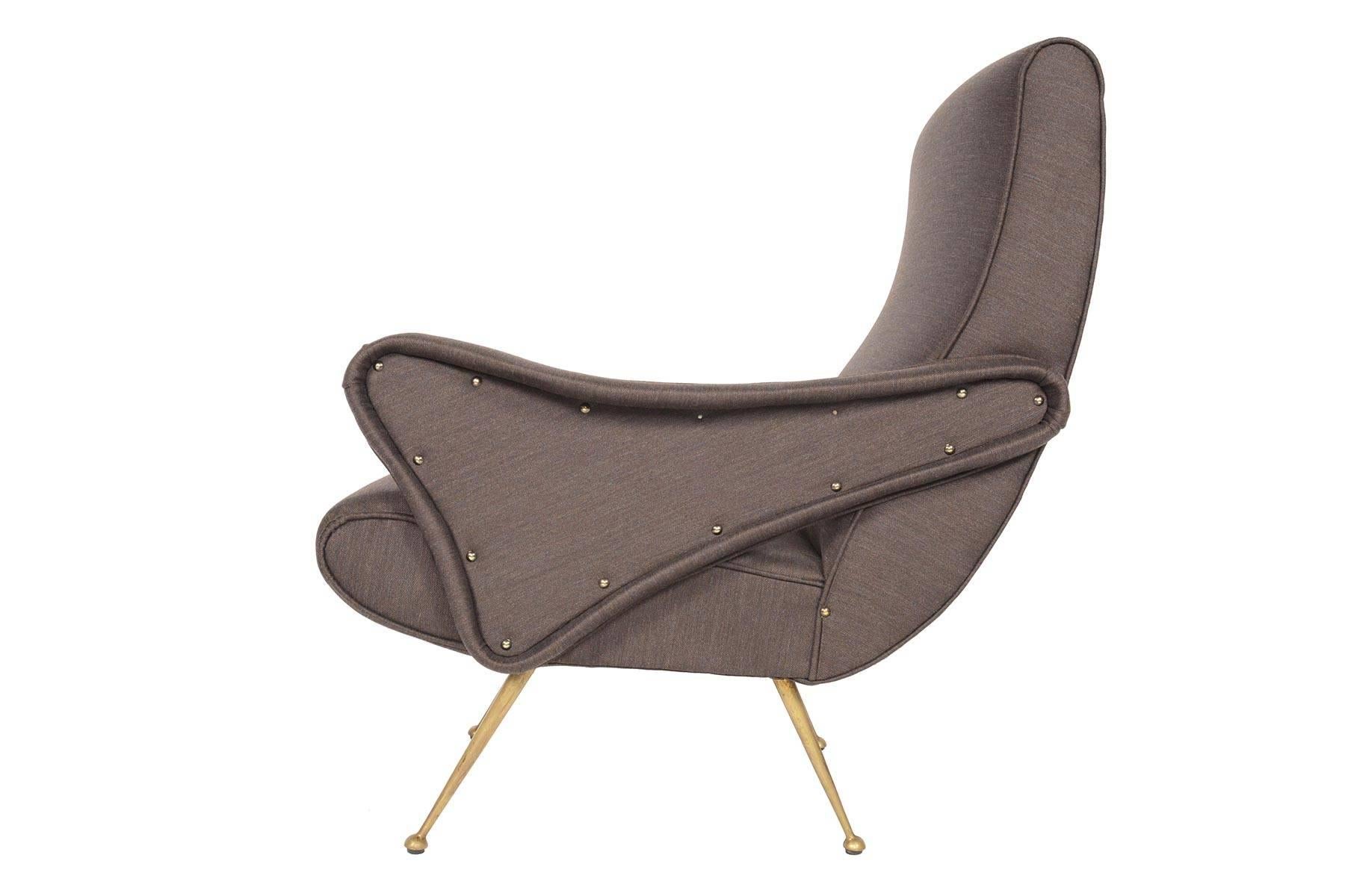 Pair of Italian Modern Zanuso Style Lounge Chairs 2
