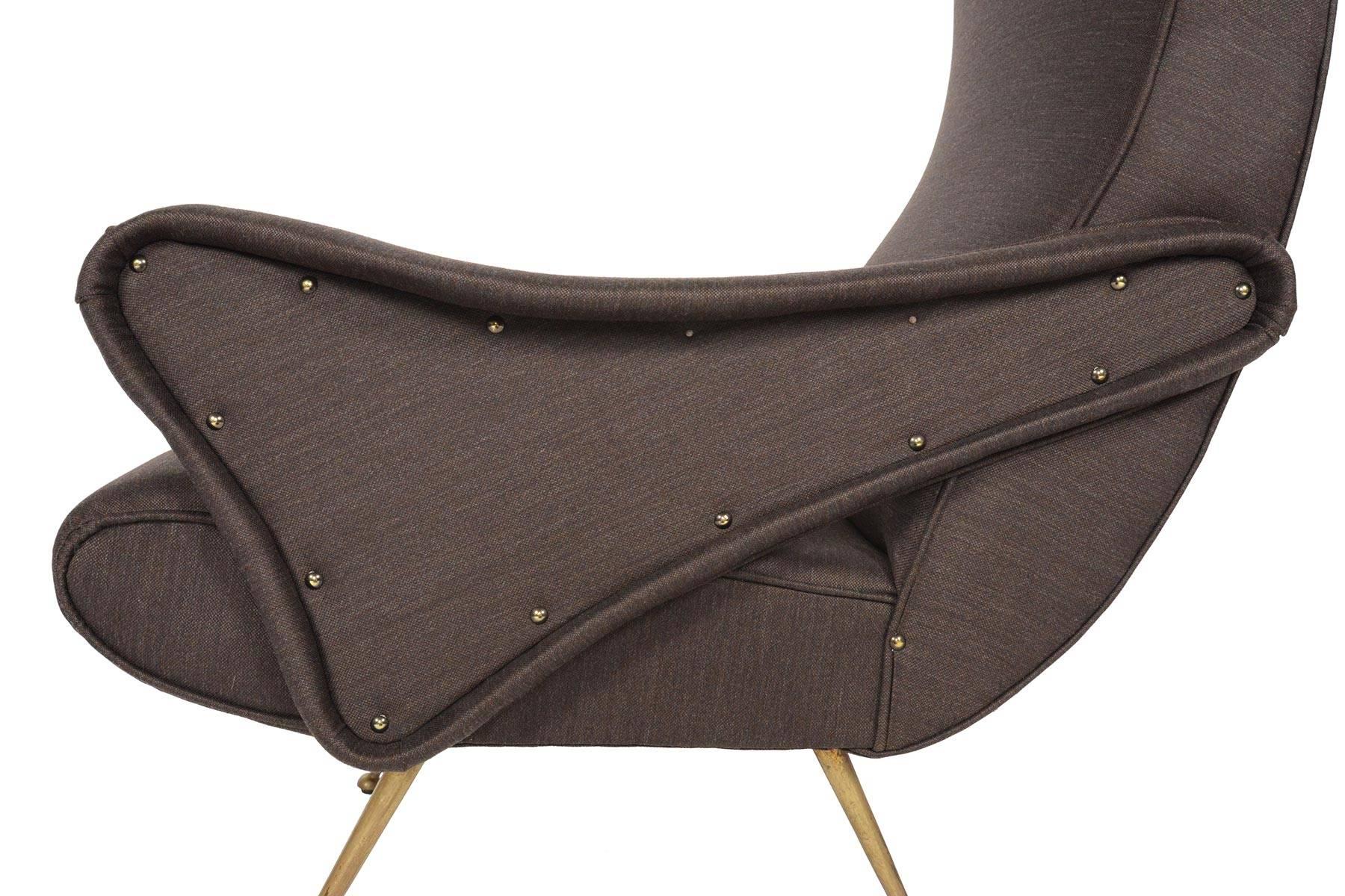 Pair of Italian Modern Zanuso Style Lounge Chairs 3