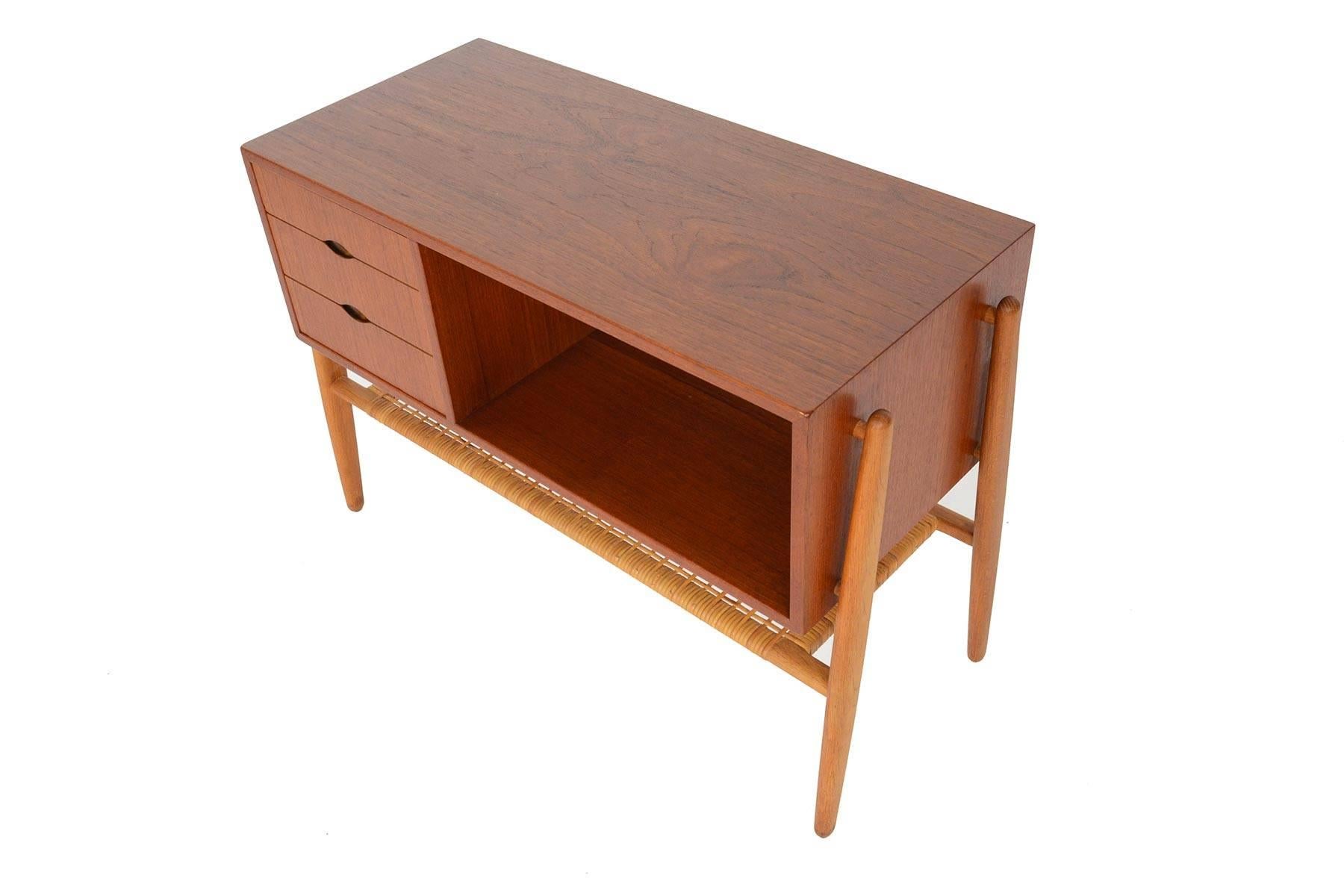 Danish Modern Teak and Oak Entry Chest with Rack 1